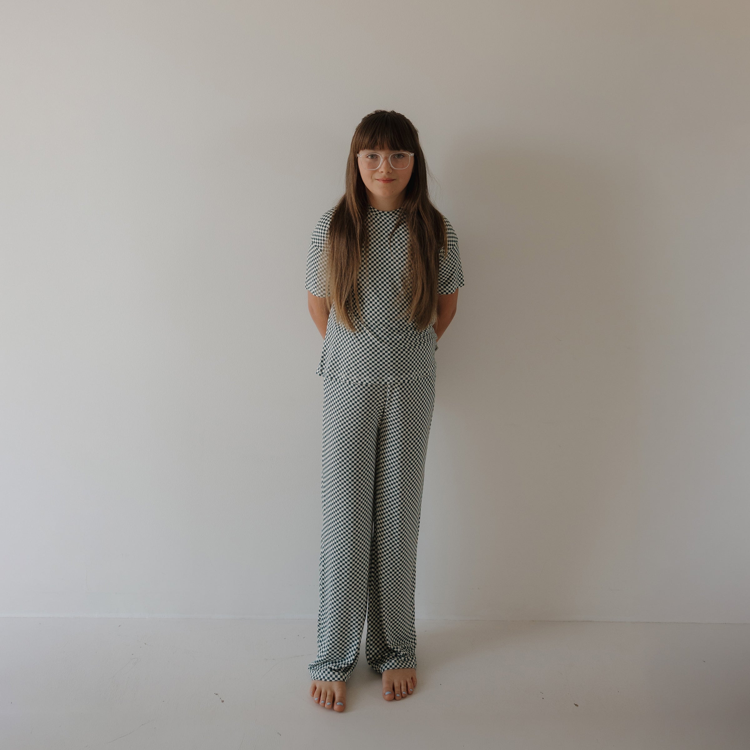 Child Boxy Tee Lounge Set | Lucky Micro Check