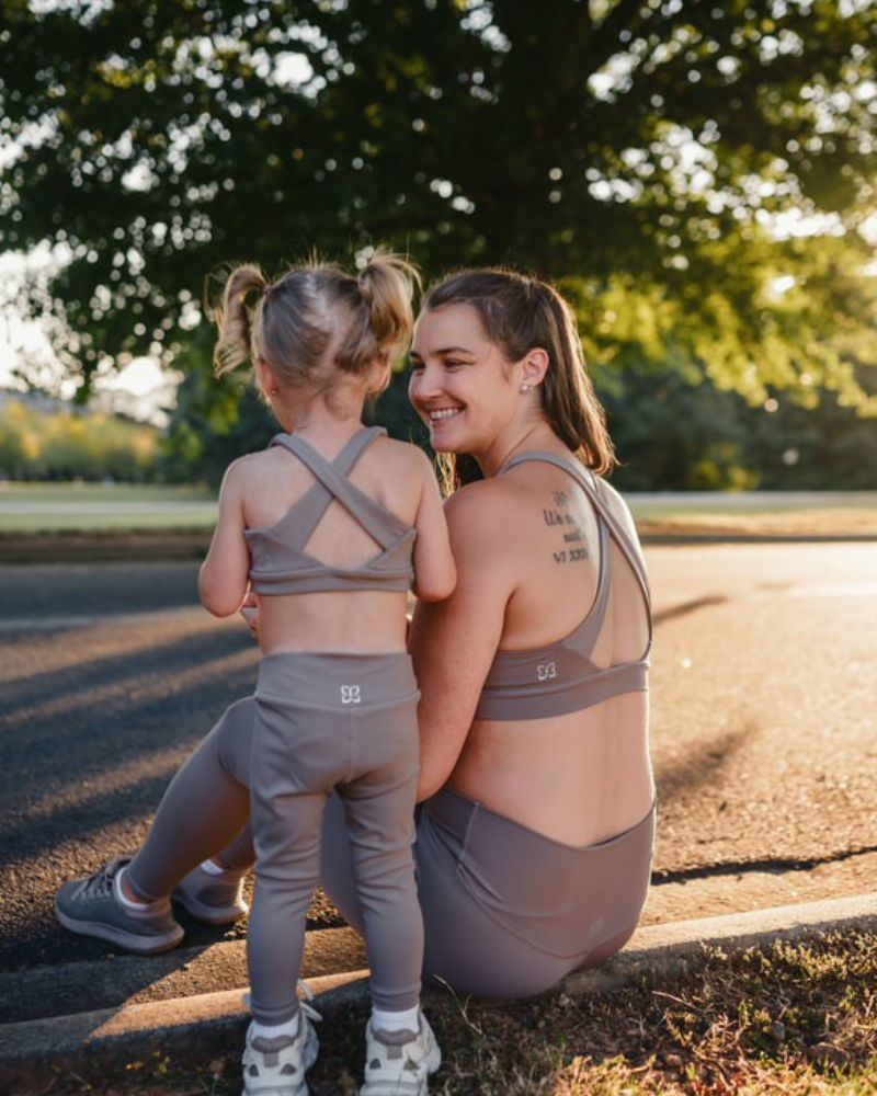 Bre Cross Back Sports Bra - Warm Stone