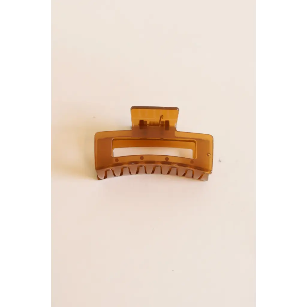 Brown Rectangle Hair Clip | Medium Size