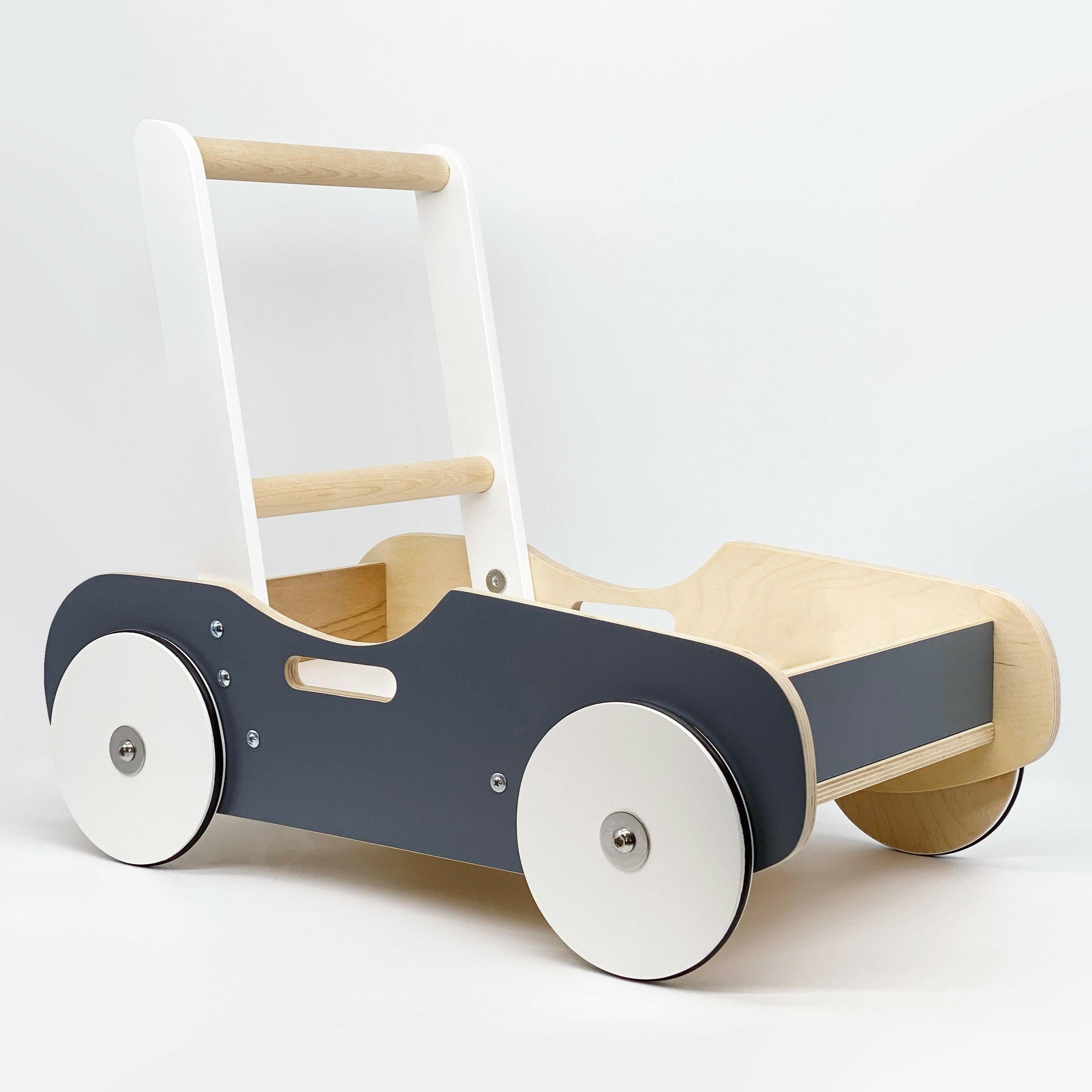 Luma Buggy: Charcoal Gray Handcrafted Wooden Push Cart Push Walker Luma Goods Co.   