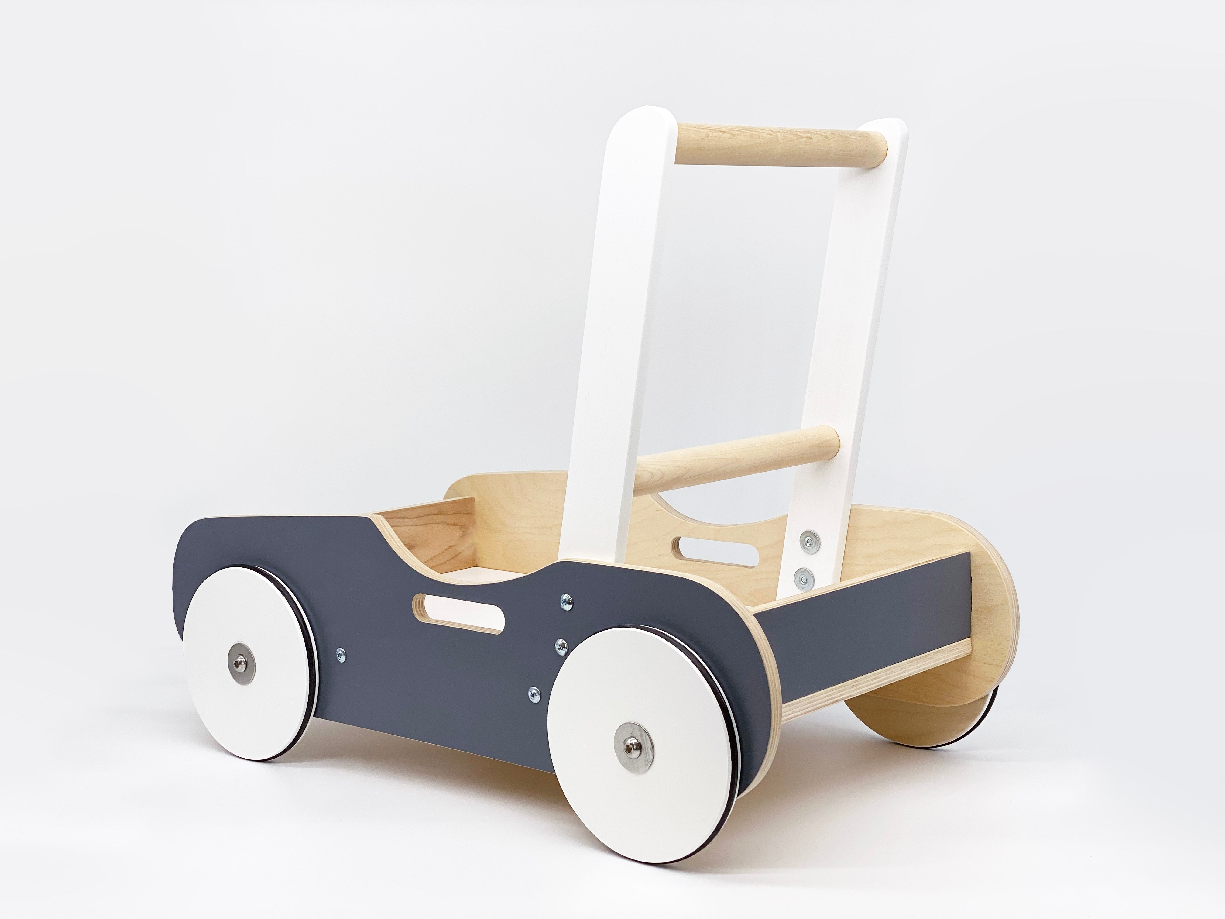 Luma Buggy: Charcoal Gray Handcrafted Wooden Push Cart Push Walker Luma Goods Co.   