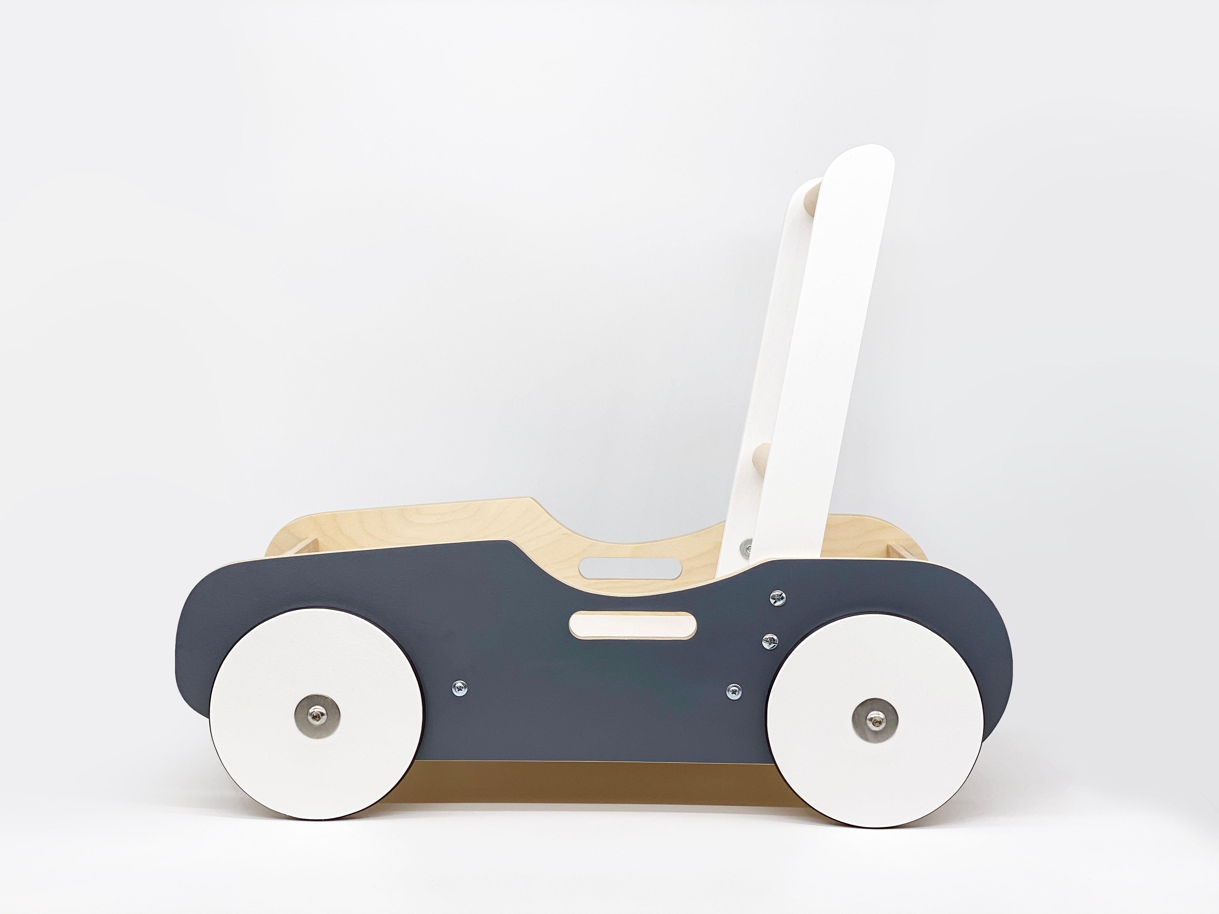 Luma Buggy: Charcoal Gray Handcrafted Wooden Push Cart Push Walker Luma Goods Co.   