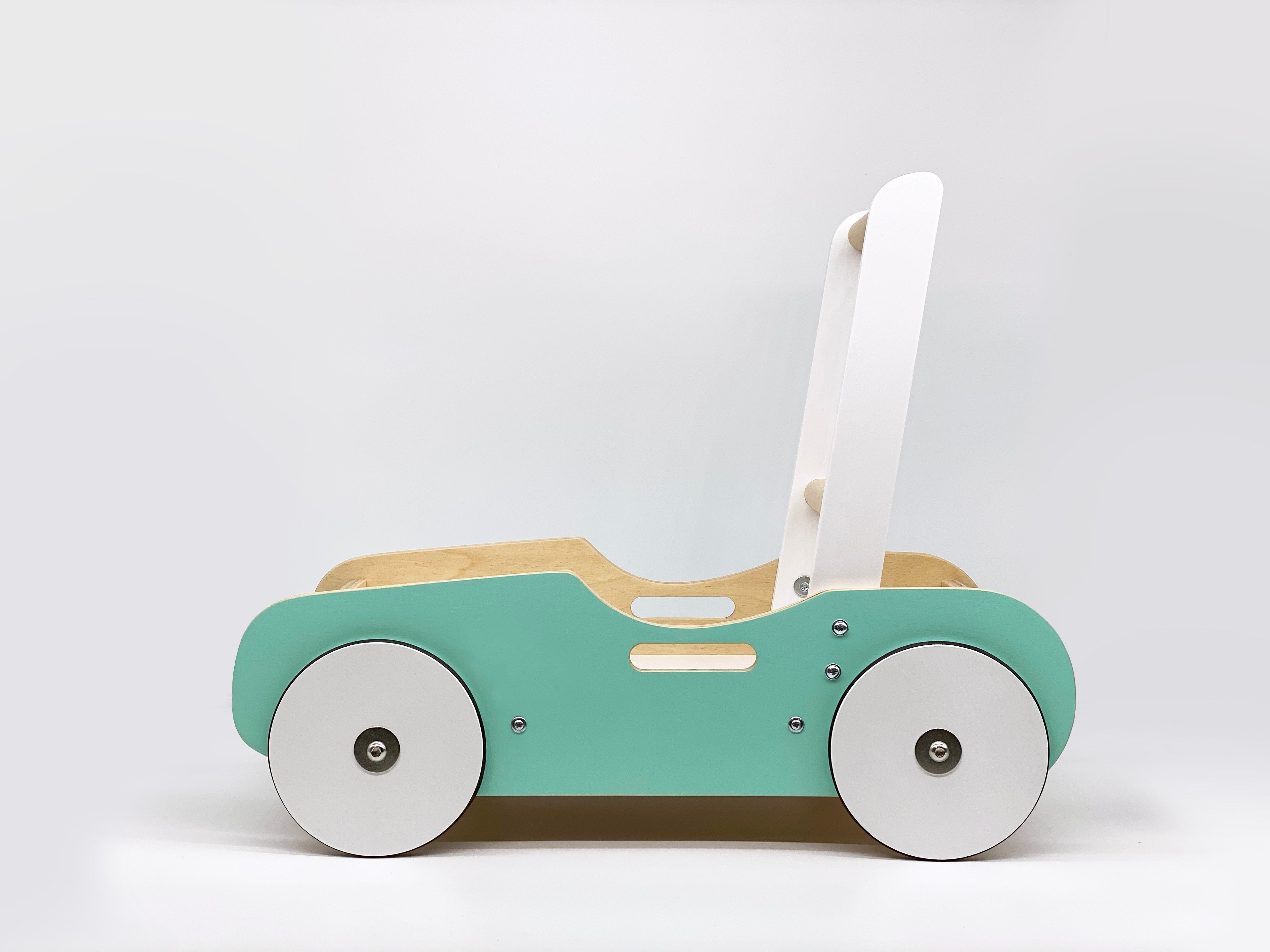 Luma Buggy: Mint Green Handcrafted Wooden Push Cart Push Walker Luma Goods Co.   