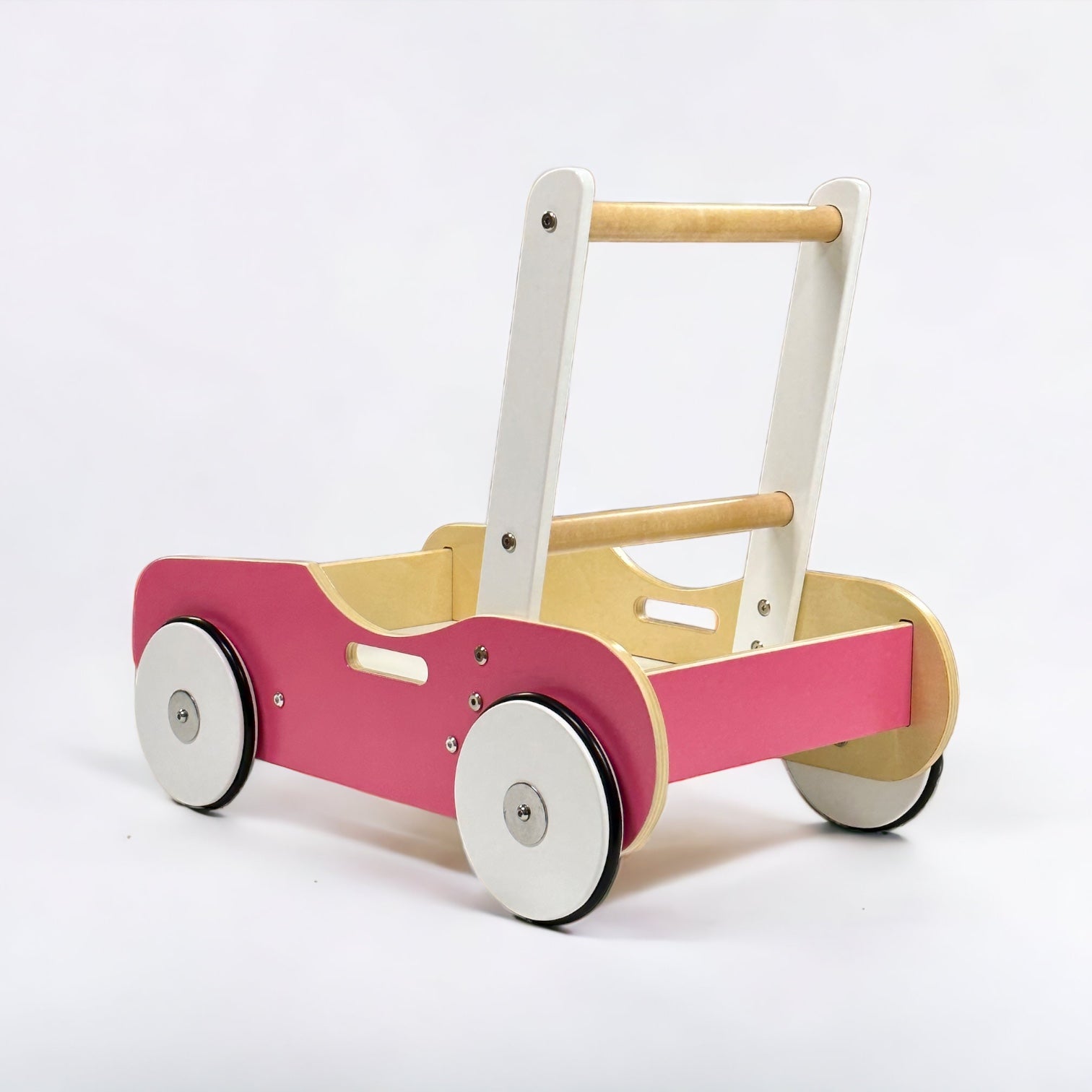 Luma Buggy: Malibu Pink Handcrafted Wooden Push Cart Push Walker Luma Goods Co.   