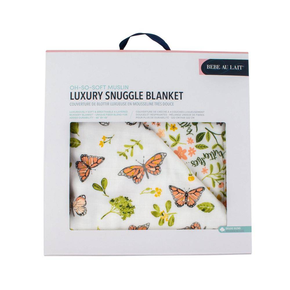 Butterfly + Flutterby Oh So Soft Snuggle Blanket Snuggle Blanket Bebe au Lait   