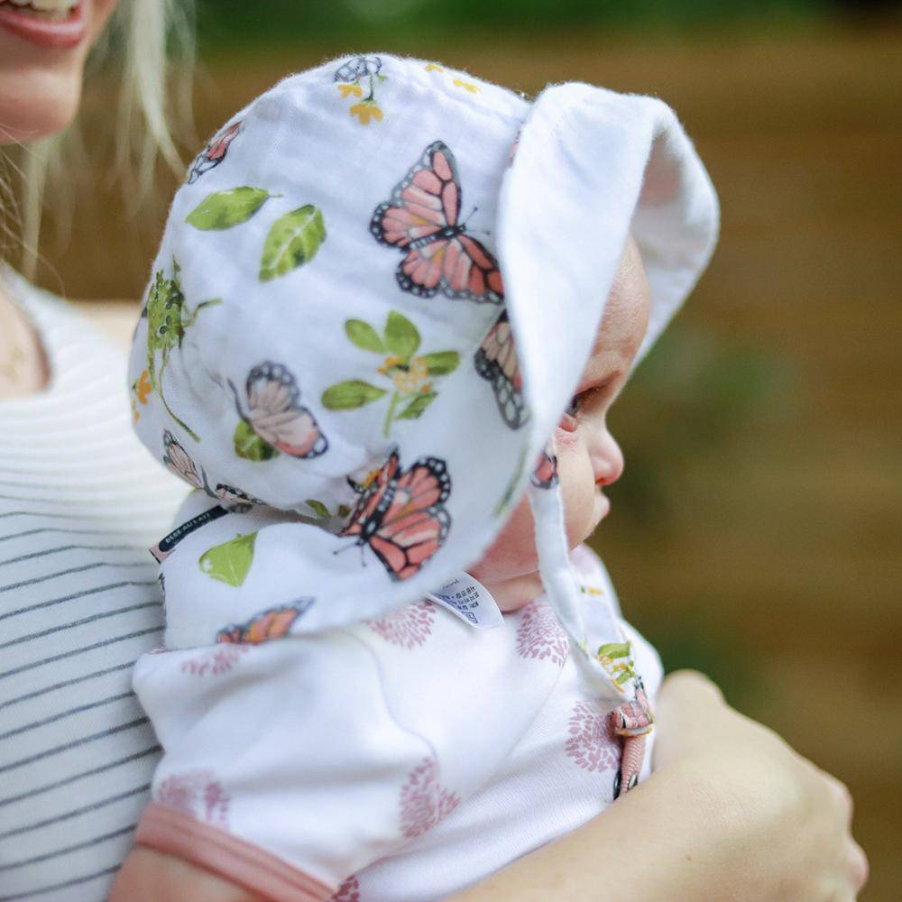 Butterfly Oh So Soft Muslin Sun Hat Sun Hat Bebe au Lait   