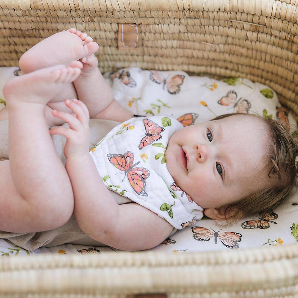 Butterfly Oh So Soft Muslin Bandana Bib Bib Bebe au Lait   