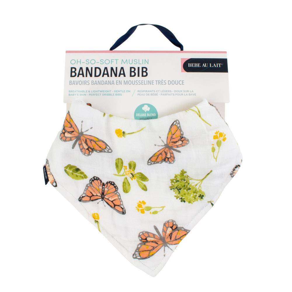 Butterfly Oh So Soft Muslin Bandana Bib Bib Bebe au Lait   