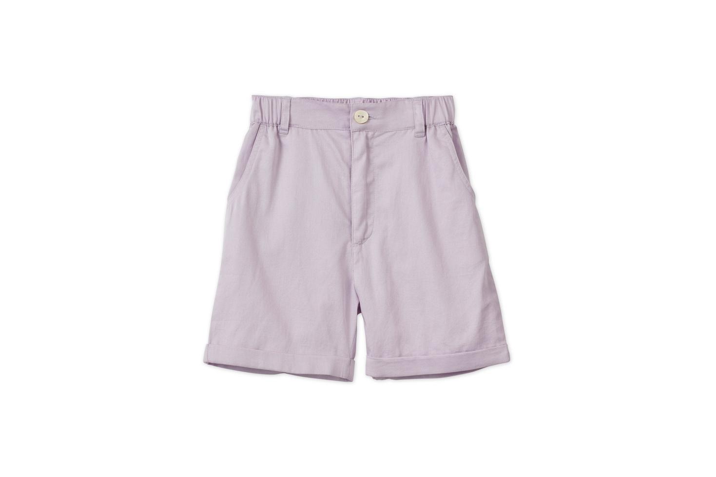 Baby Organic Cotton Woven Bermuda Shorts - Lavender