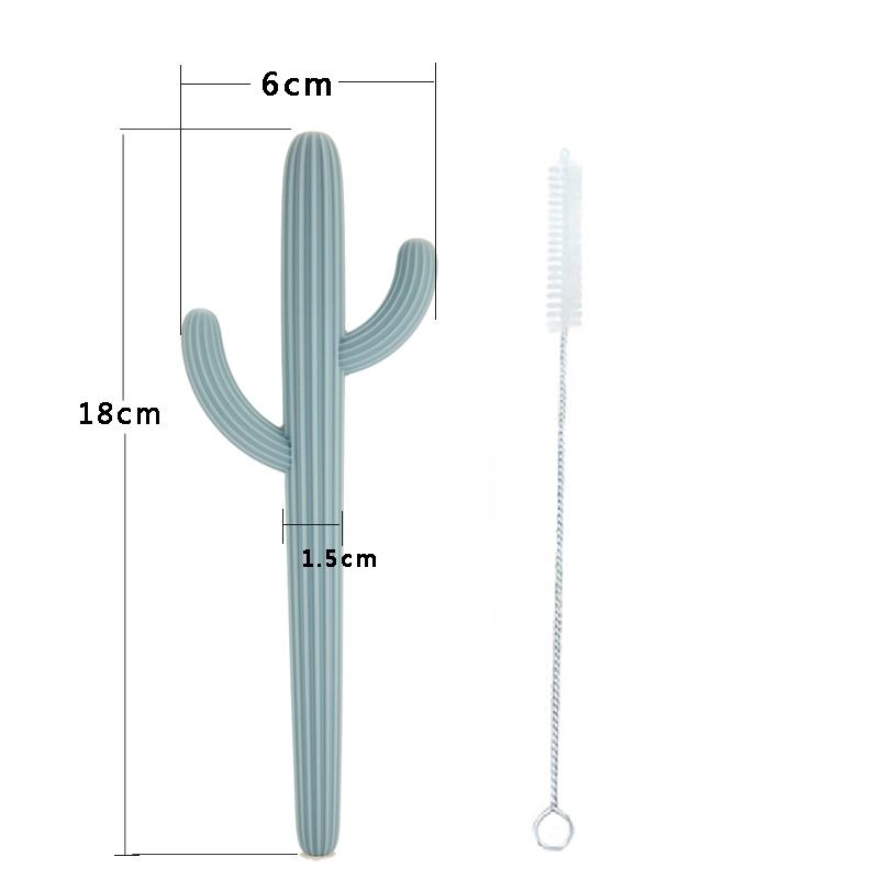 Cactus Silicone Teether & Straw for kids and adults TEETHER MKS Miminoo   