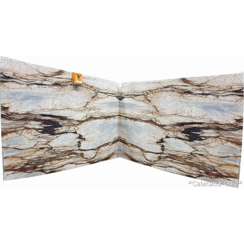 Calacatta Gold White Bookmatching Marble Slabs Polished - Livfloors Collection