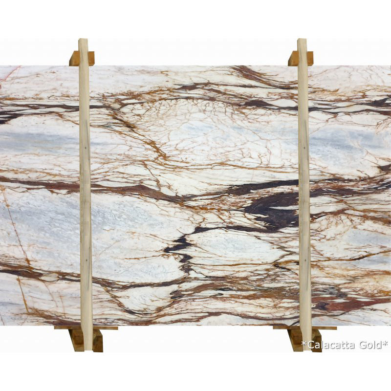 Calacatta Gold White Bookmatching Marble Slabs Polished - Livfloors Collection