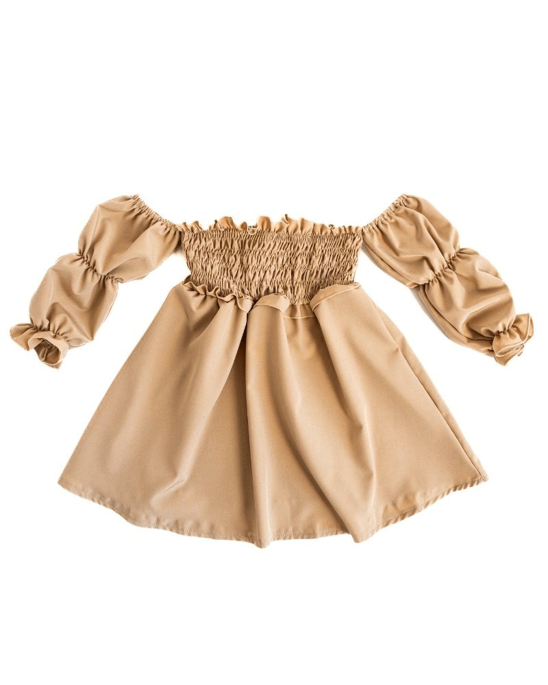 Calliope Puff Sleeve Off Shoulder Dress - Tumbleweed