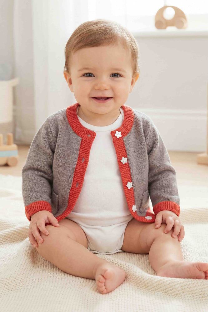 Camelia Cardigan - Beige/orange
