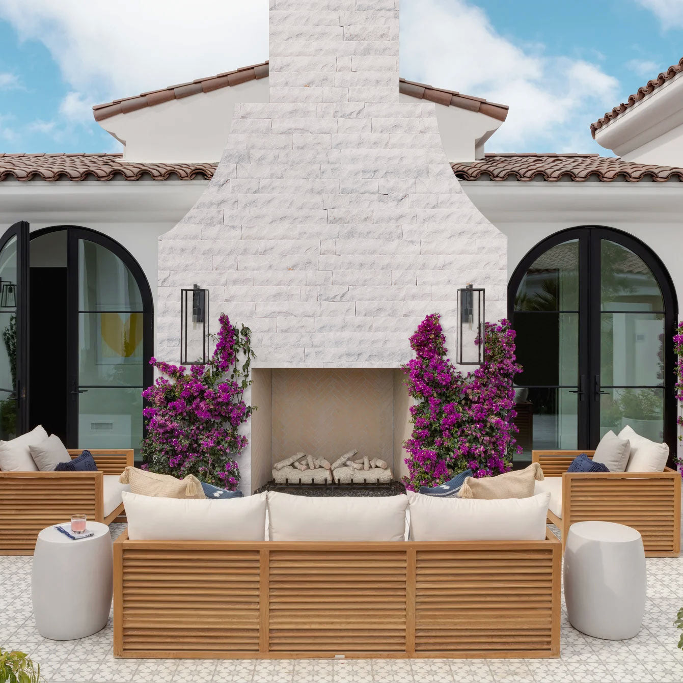 Carrara White 4"xFree Length Split-face Natural Marble Wall Tile - Belair Collection