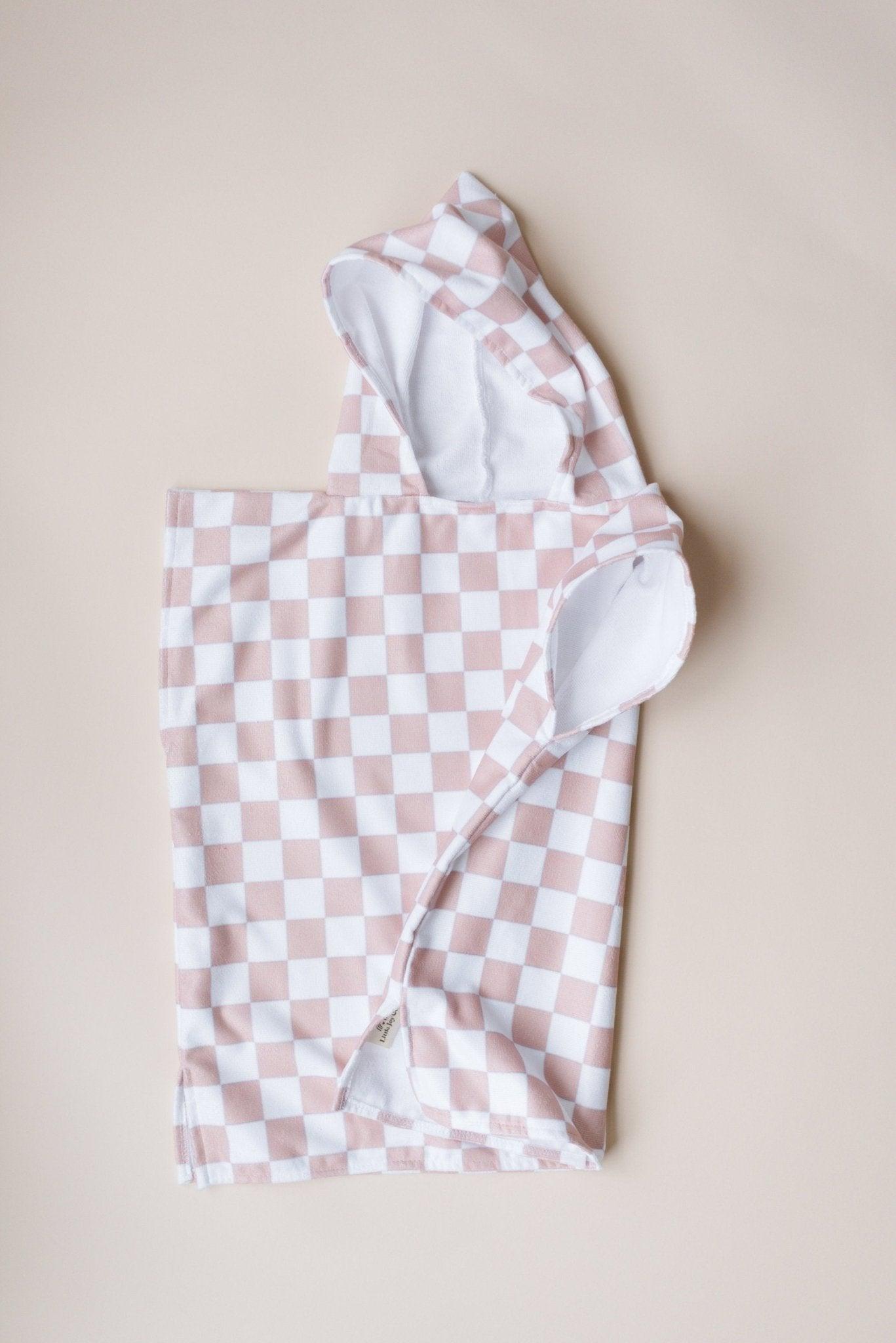 Checkered Beach Towel Poncho