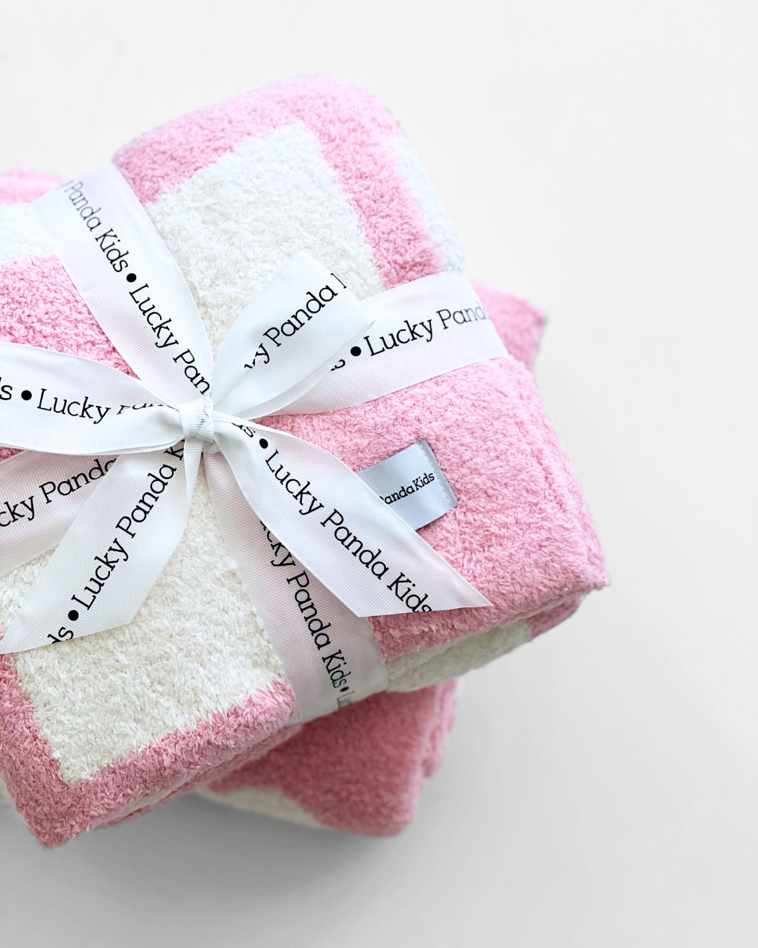 Checkered Plush Blanket | Pink