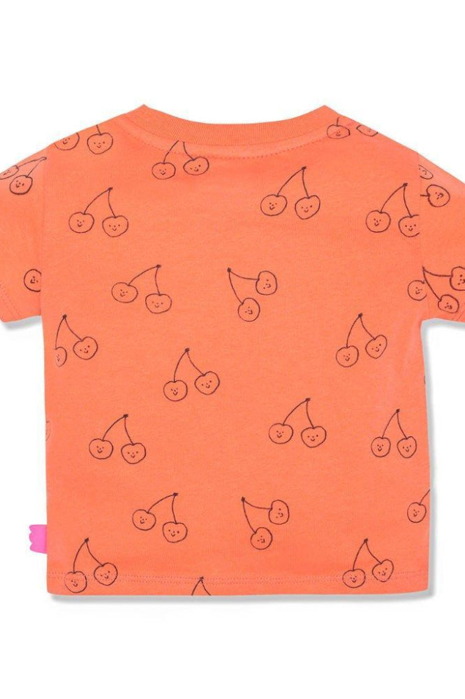 Cherries Baby T-Shirt - Coral - FINAL SALE