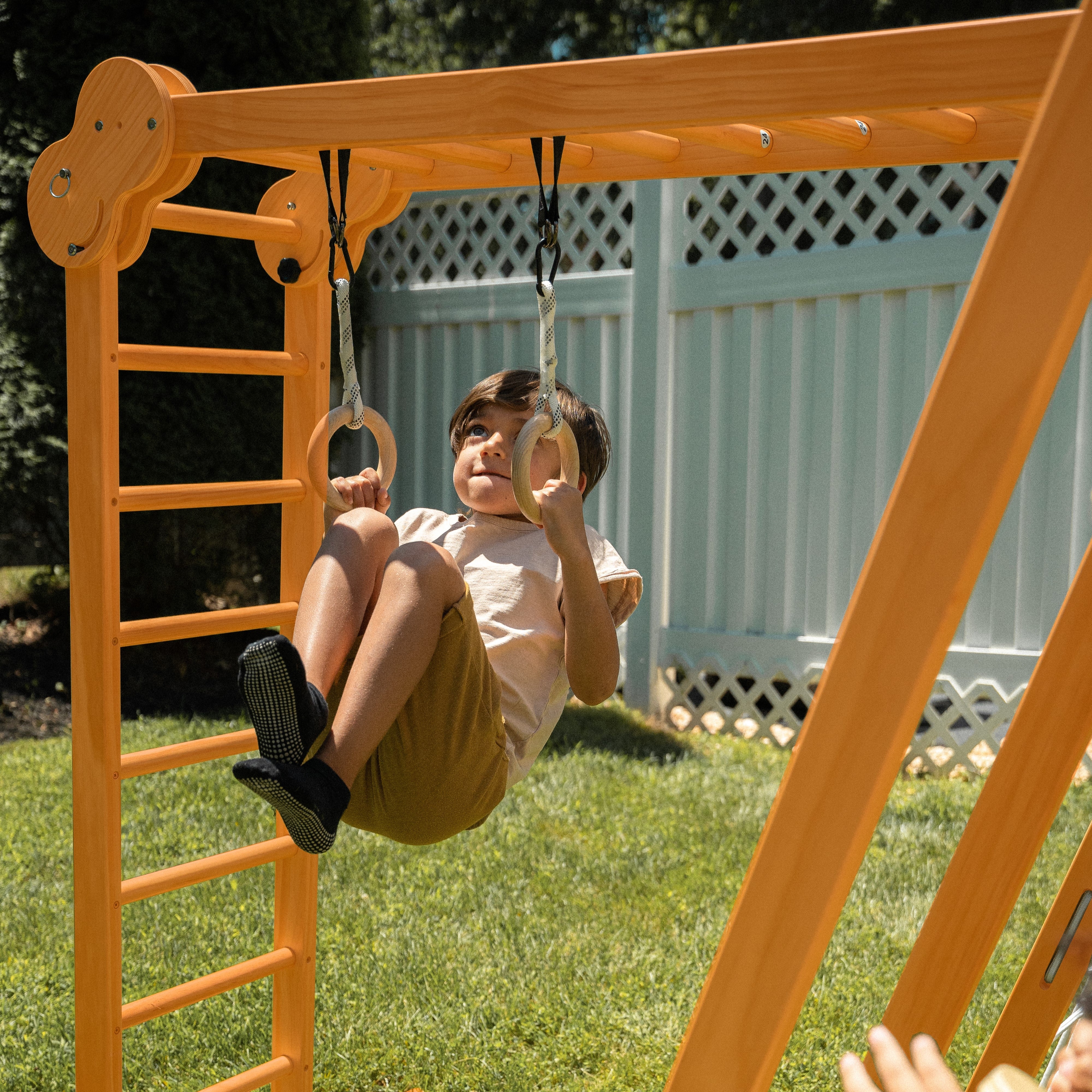 Chestnut - Outdoor and Indoor 8-in-1 Jungle Gym for Toddlers Playset Outdoor Avenlur.com   