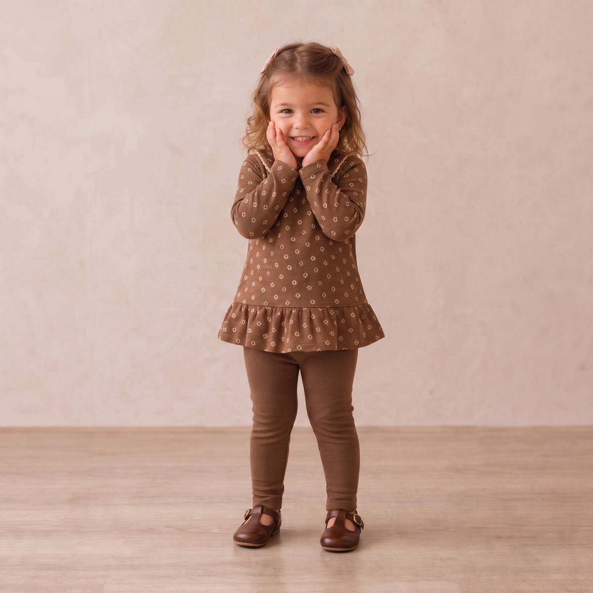 Organic Legging Set of 2 - Chestnut Bloom + Brown