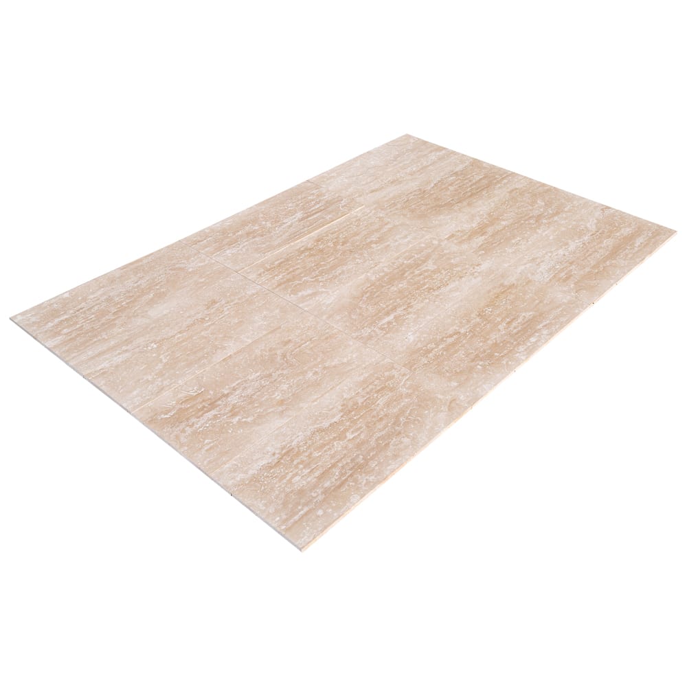 Classic Light Vein-cut Travertine Floor and Wall Tile 12"x24" - Livfloors Collection
