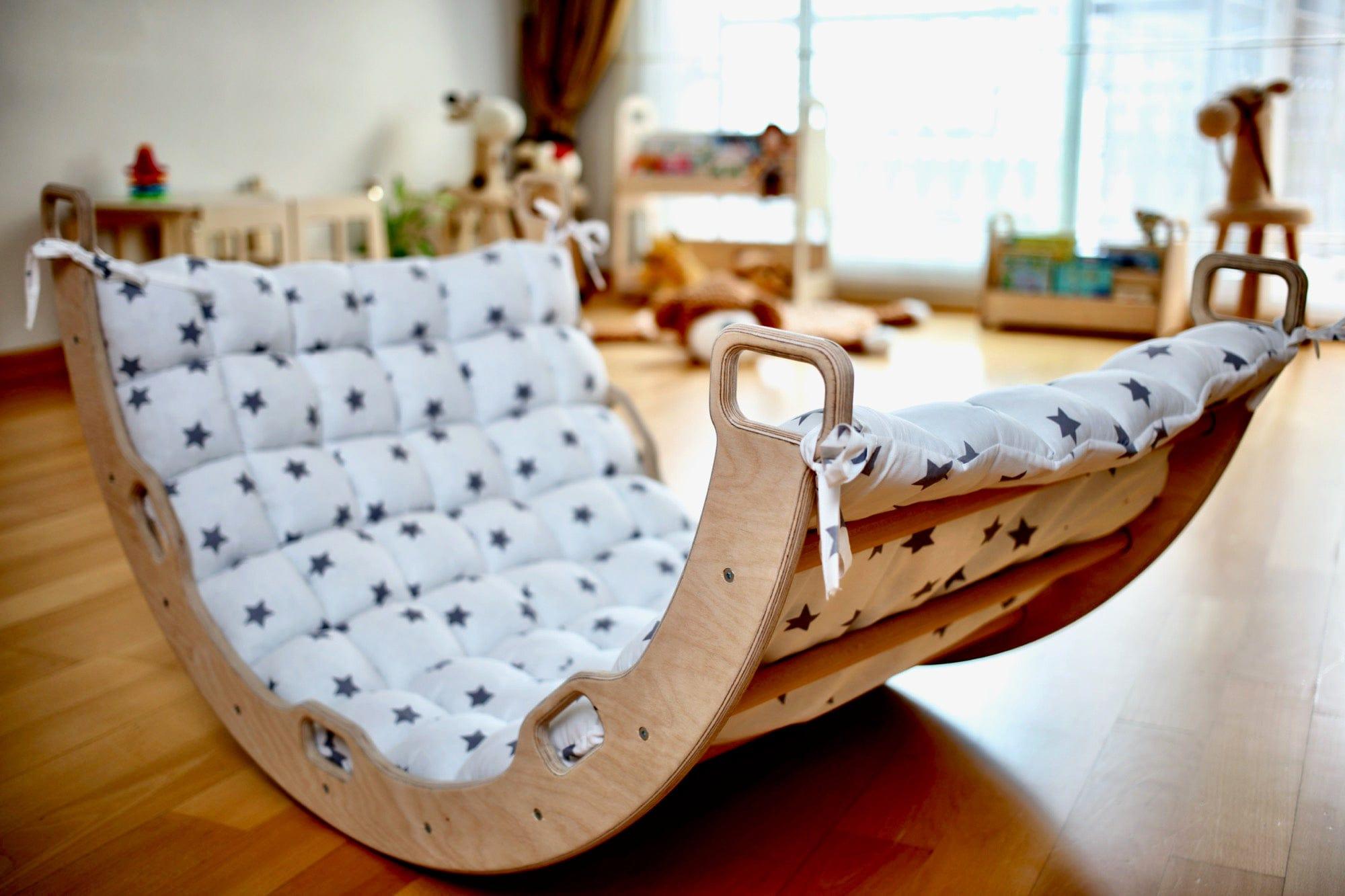 Climbing Arch / Rocker and White Star Pillow | Imaginative Play Set