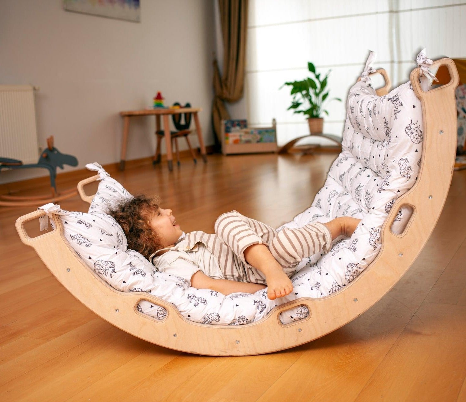 Climbing Arch Rocker with Origami Pillow | Montessori Play Set