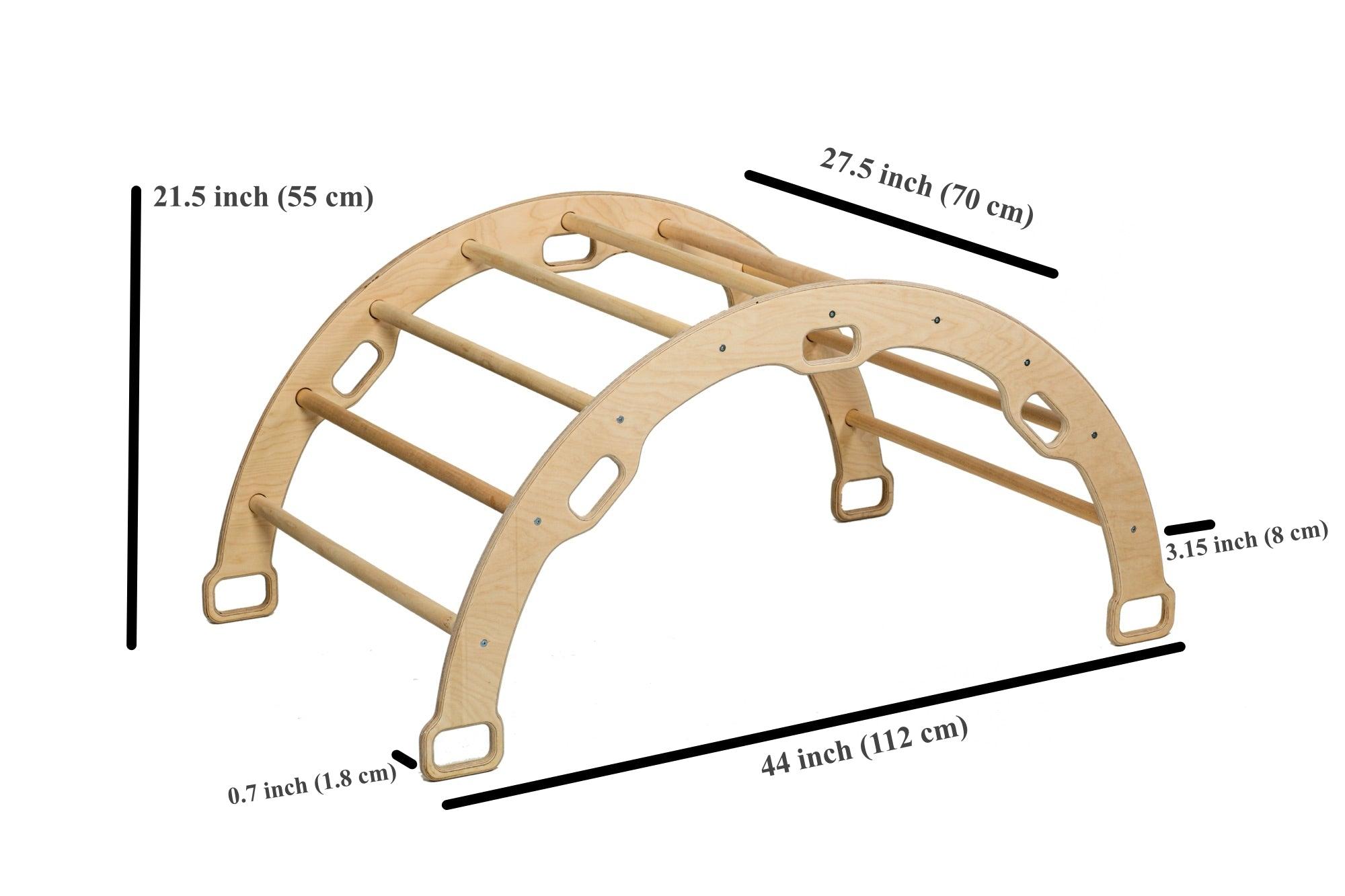 Climbing Arch with Ladder Ramp and Star Pillow Set | Wooden Climber Set