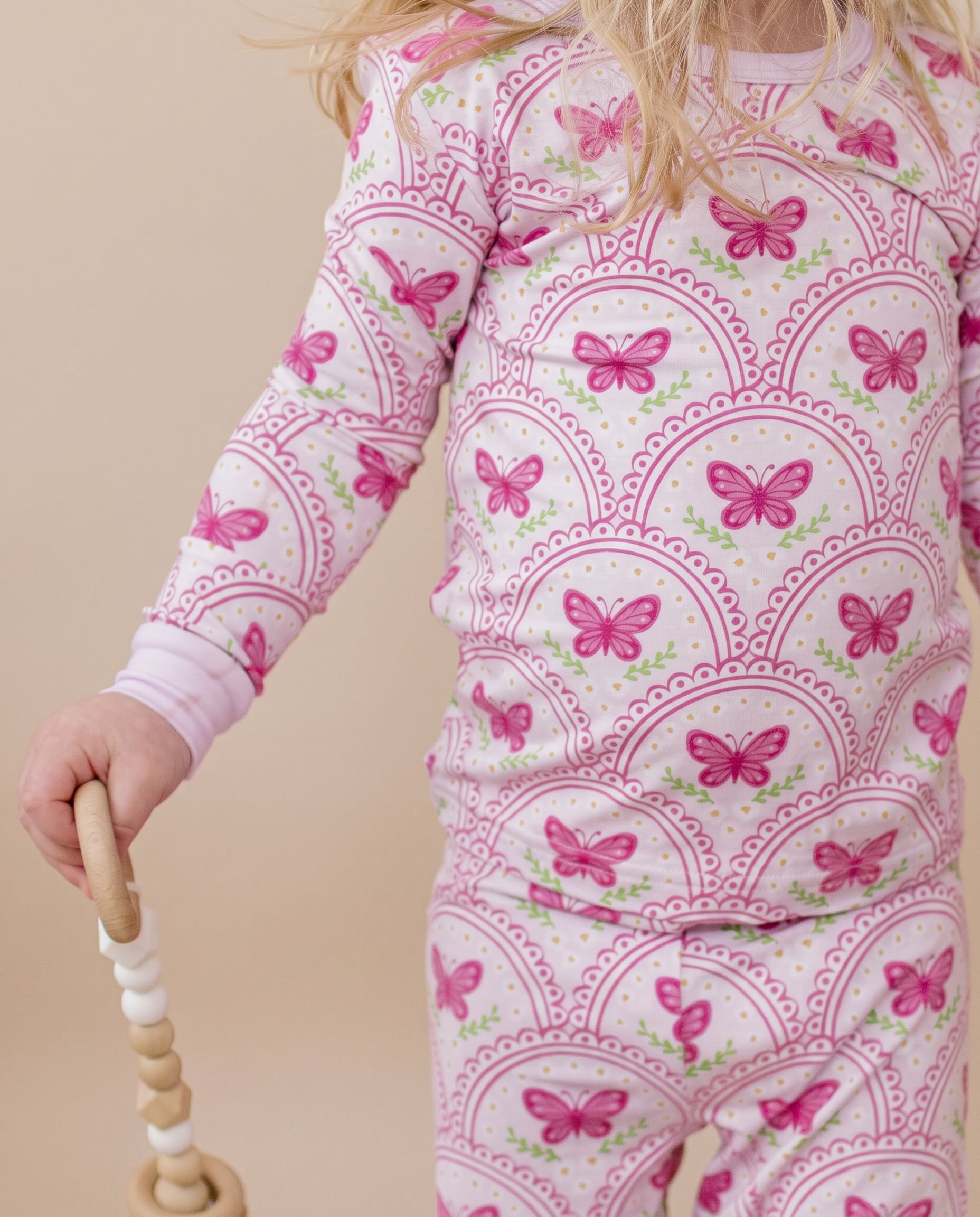 Bamboo Two Piece Set | Pink Butterfly