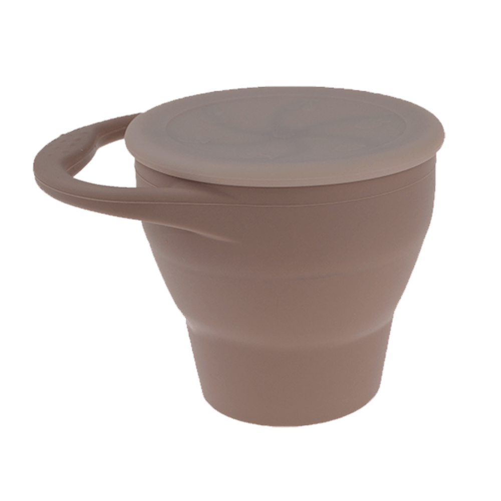 Collapsible Silicone Snack Cup - Taupe SNACK CUP MKS Miminoo   