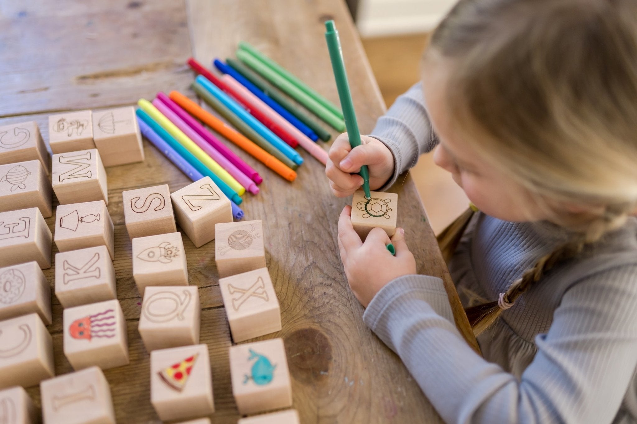 Maple ABC Block Set Blocks Bannor Toys   