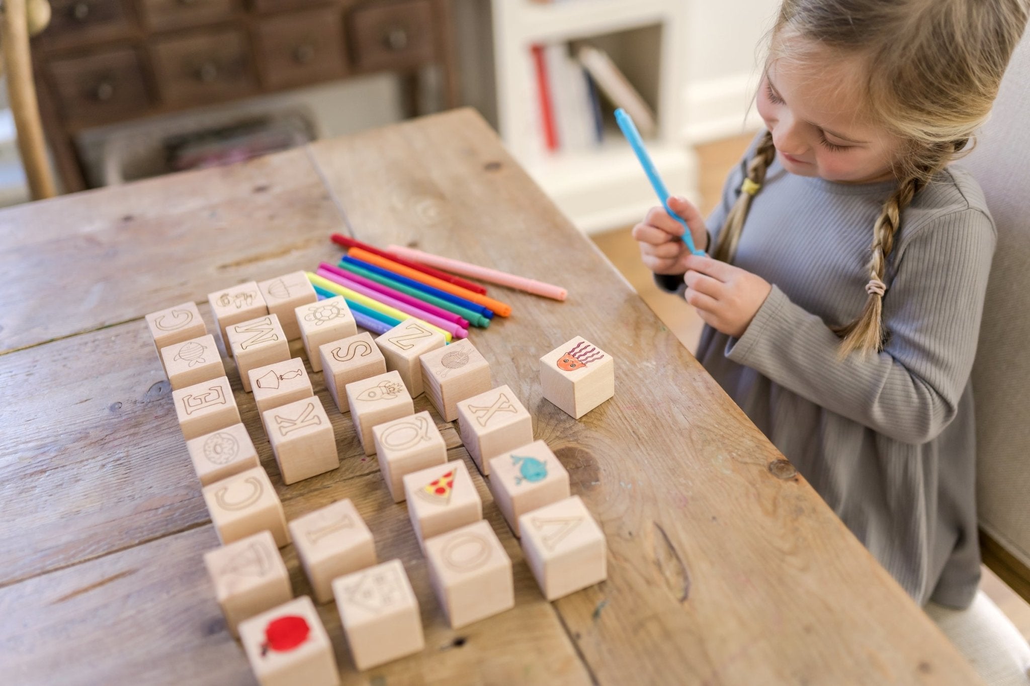 Maple ABC Block Set Blocks Bannor Toys   