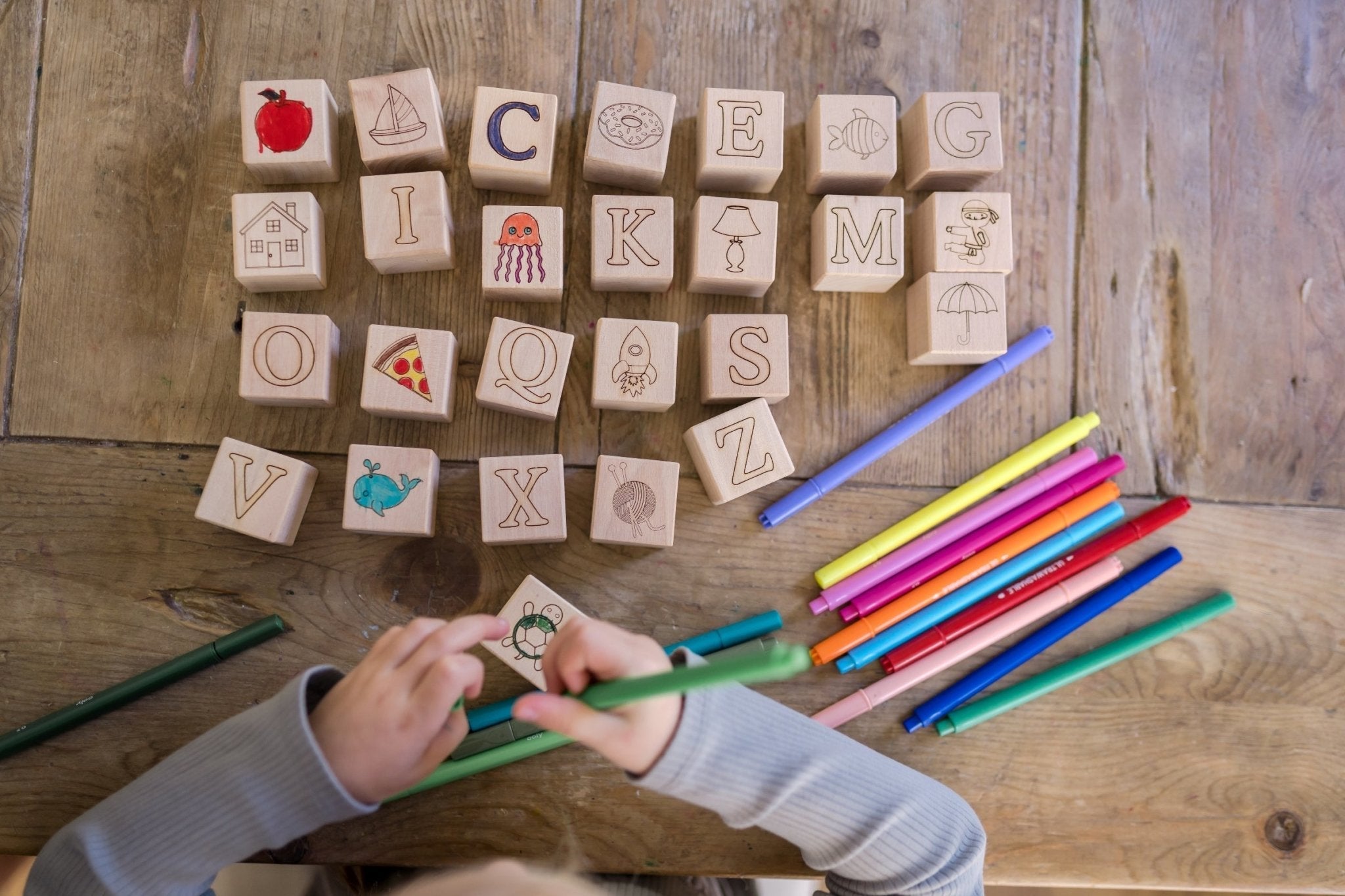 Maple ABC Block Set Blocks Bannor Toys   