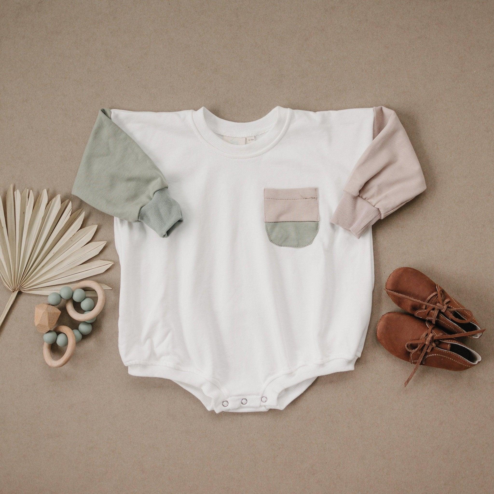 Colorblock Sweatshirt Romper - more colors