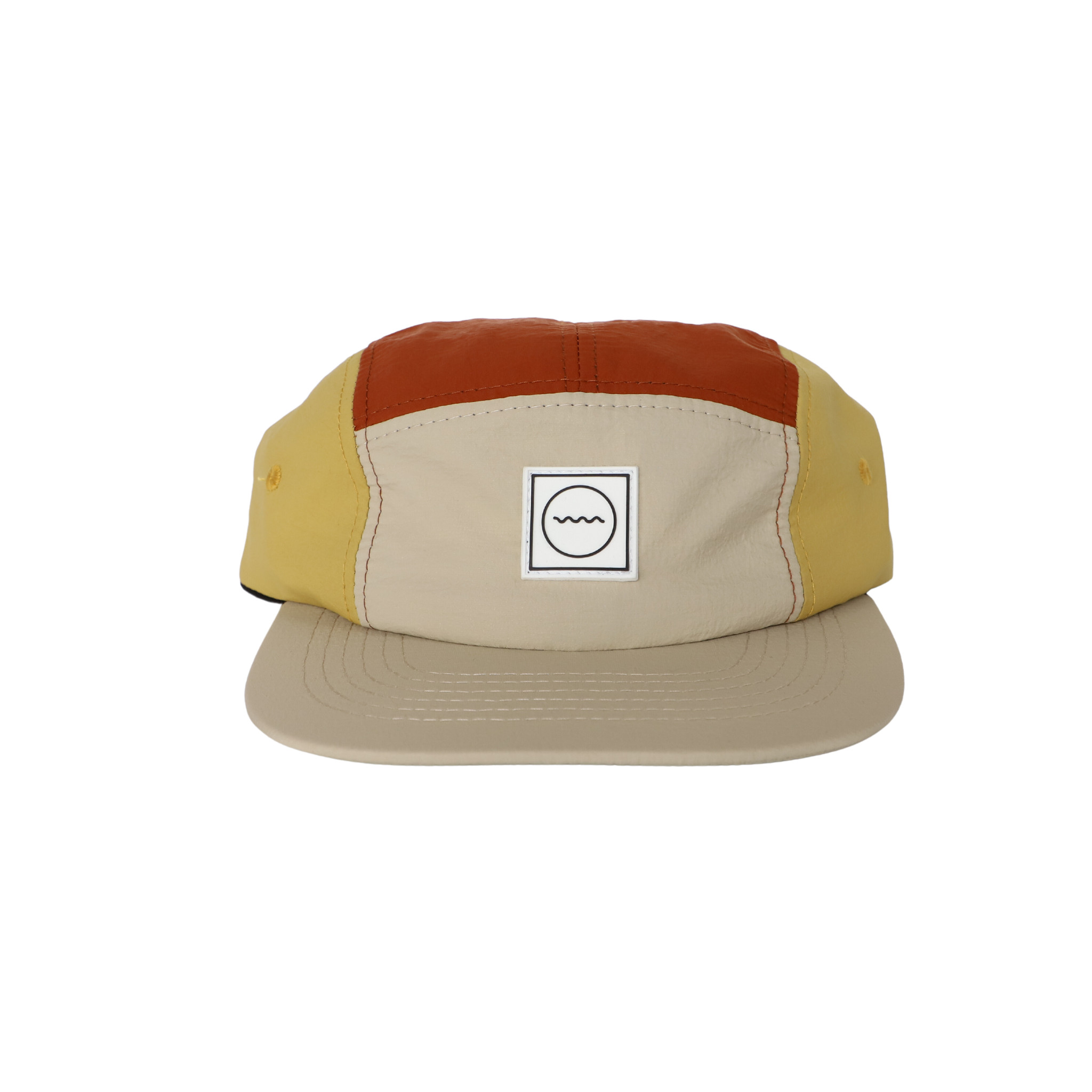 Nylon Color Block Five-Panel Hat in Sunrise