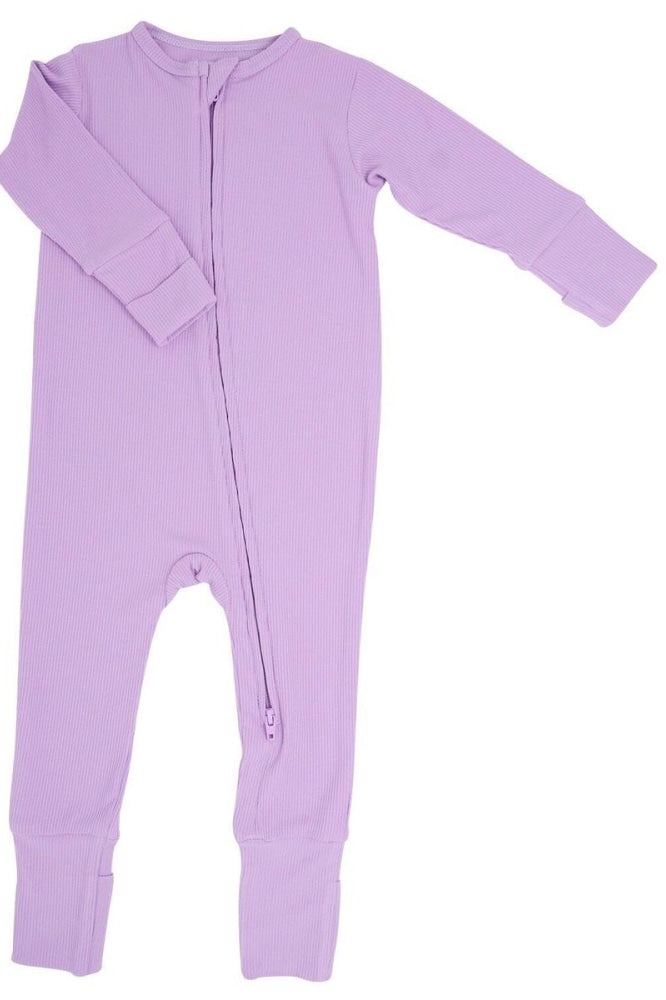Convertible Romper - Lupine Purple Ribbed