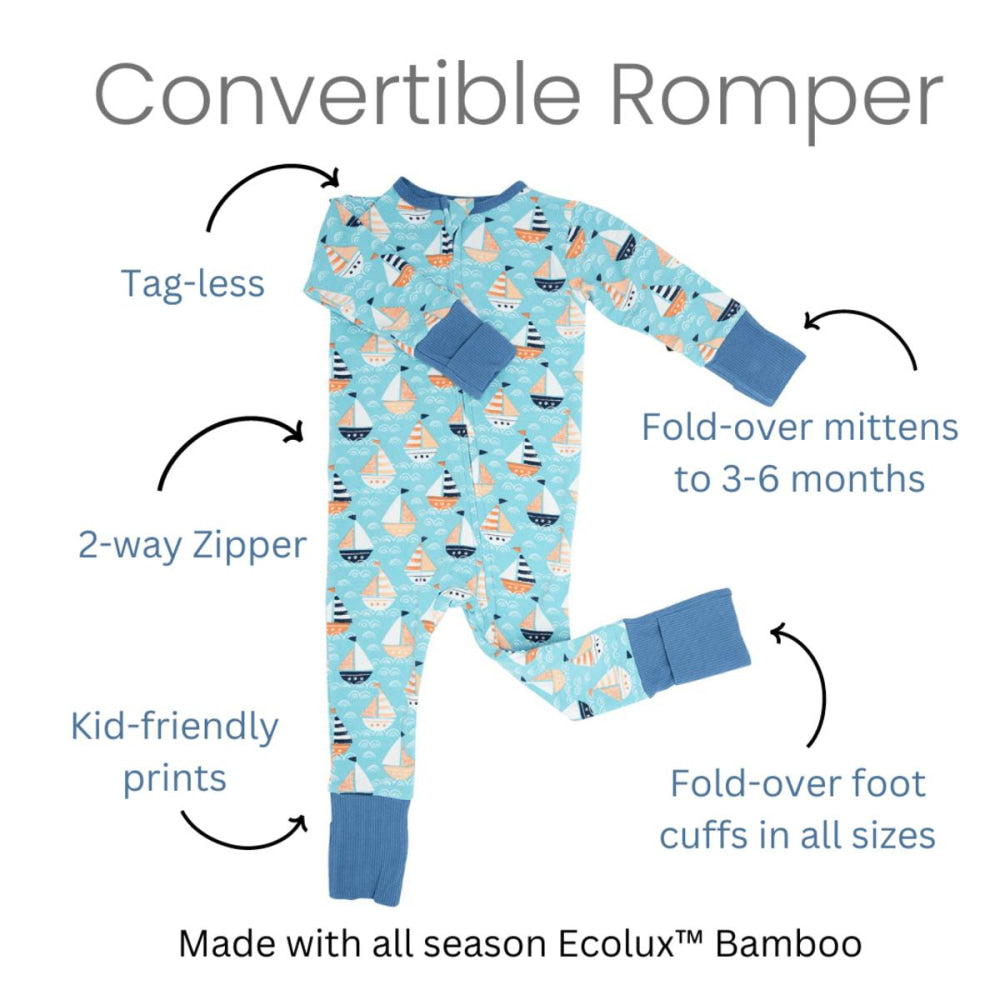 Convertible Romper - Lupine Purple Ribbed