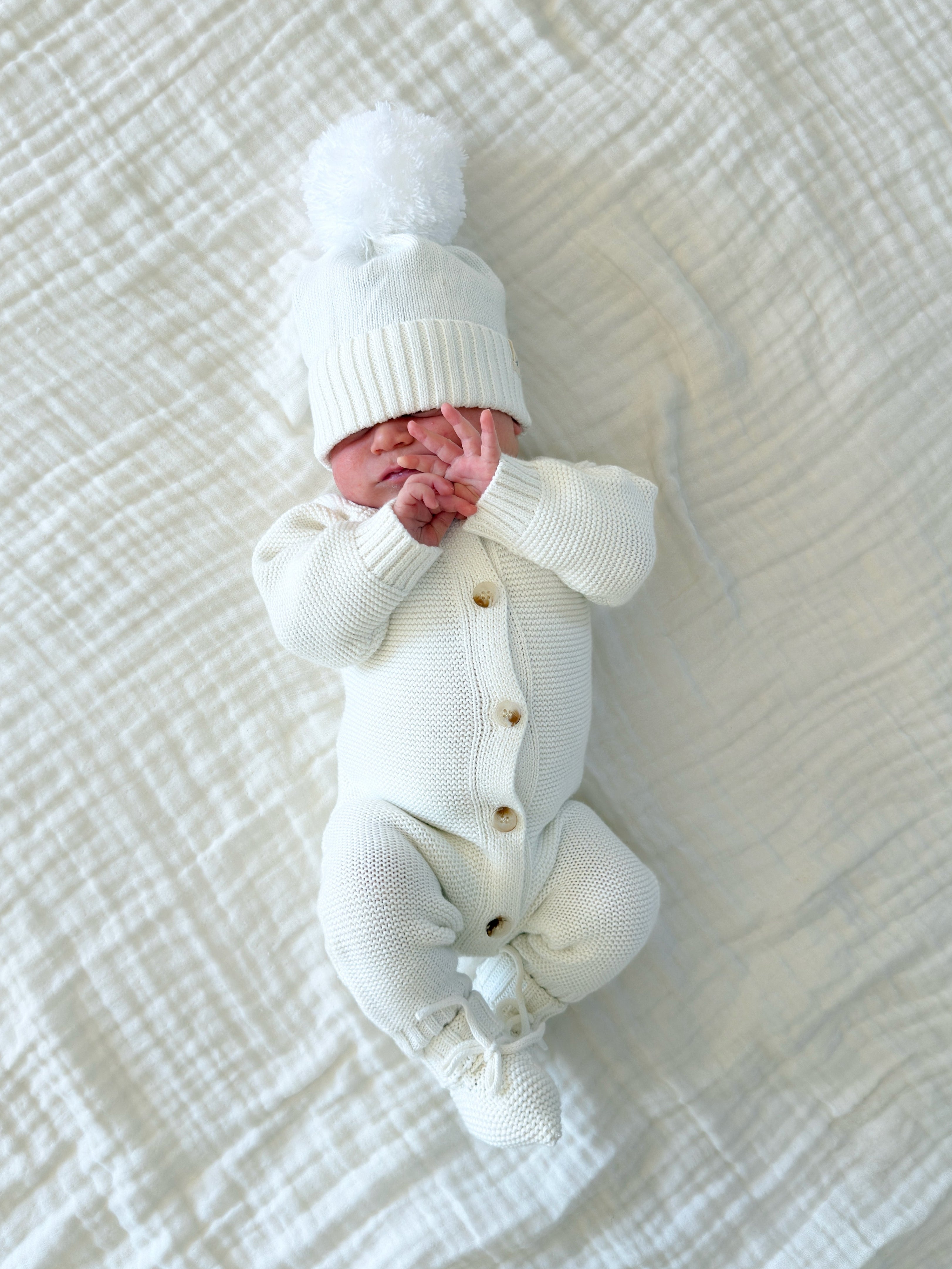 Luna + Luca Classic Purl Knit Jumpsuit - White