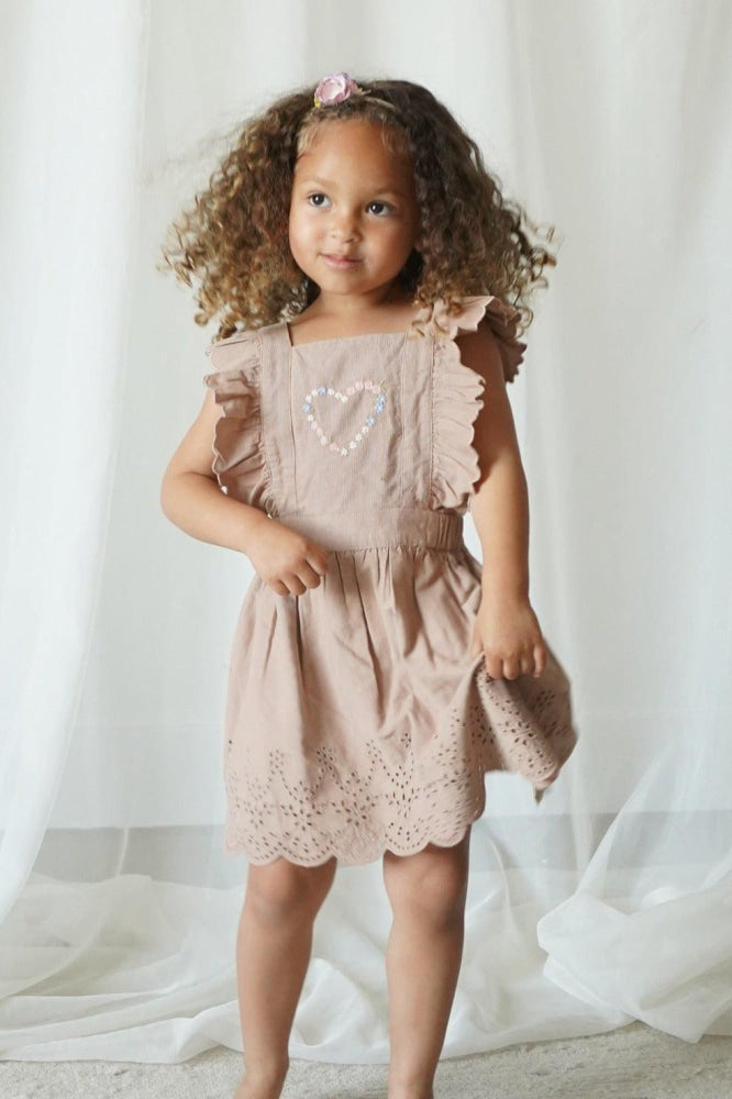 Corduroy Cotton Anglaise Dress - Wistful Mauve