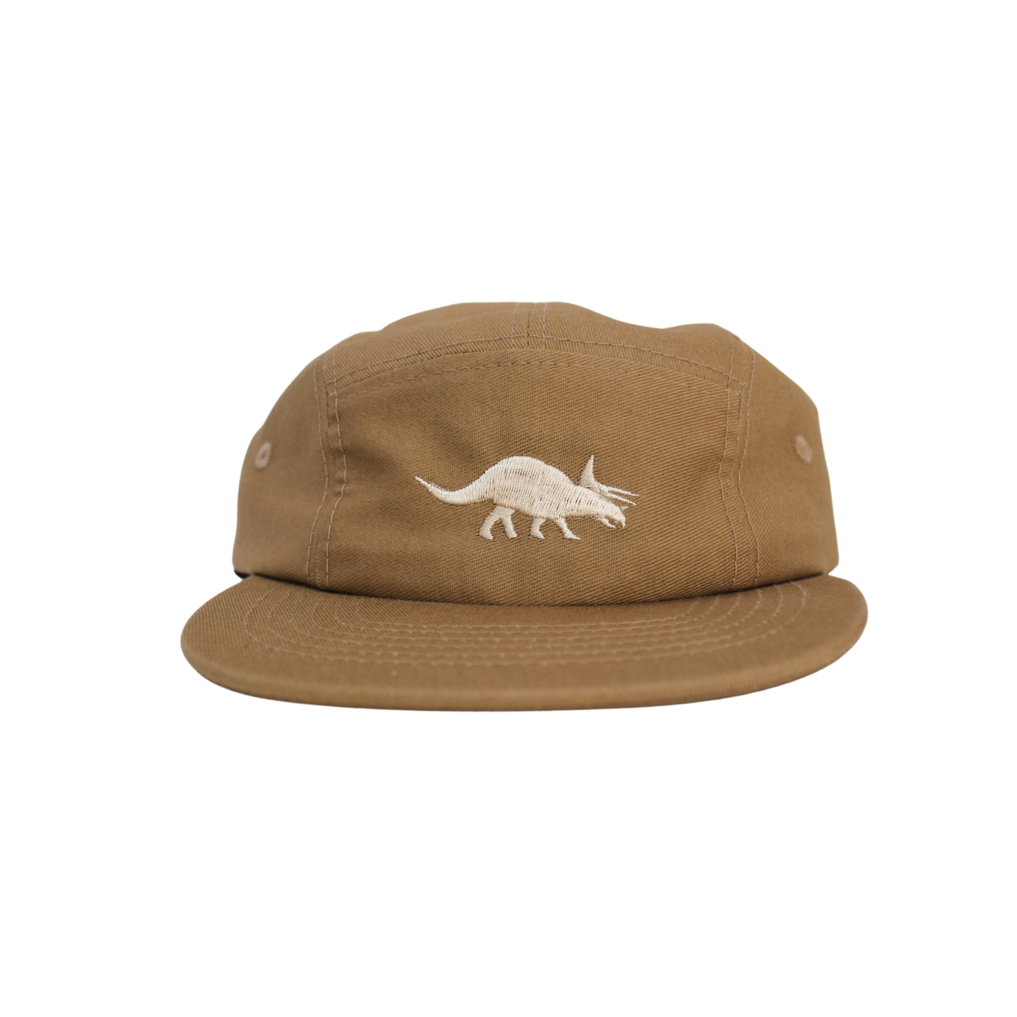 Triceratops Cotton Five-Panel Hat in Khaki