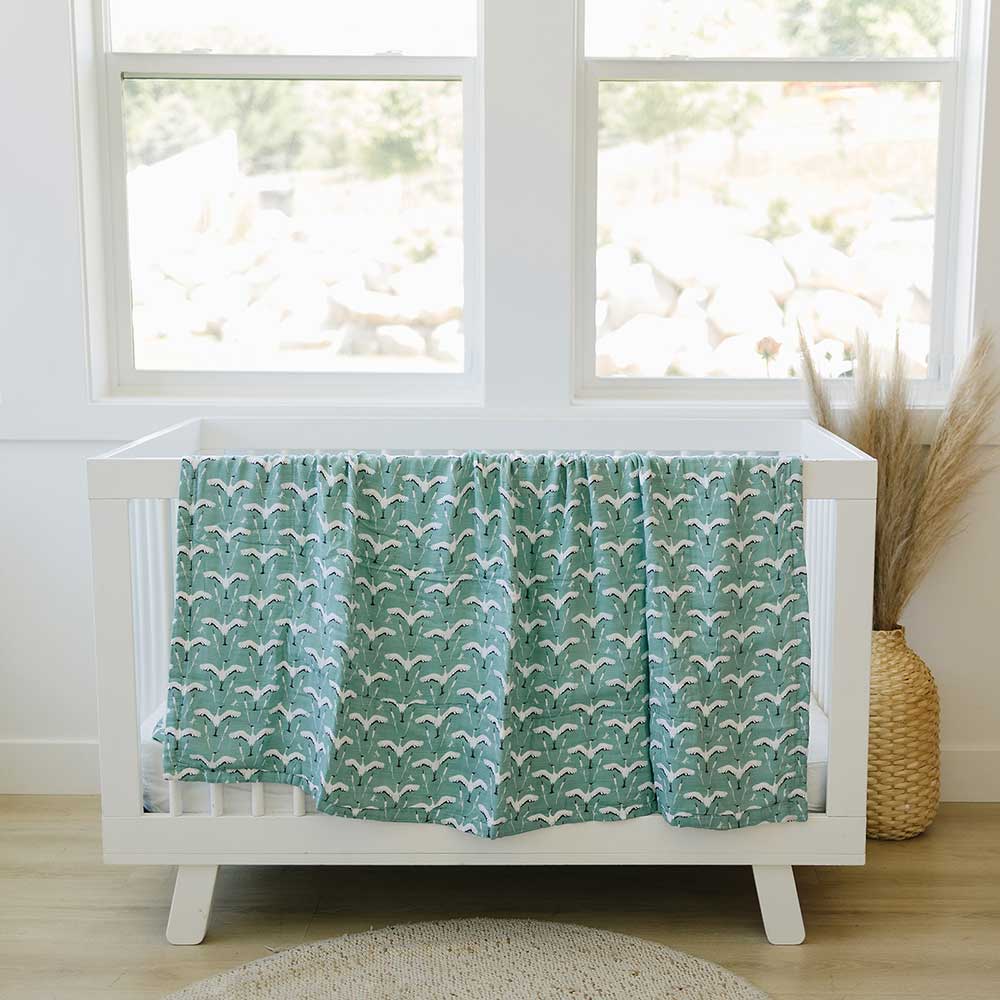 Crane + Dragonfly Oh So Soft Muslin Super Snuggle Blanket Super Snuggle Blanket Bebe au Lait   