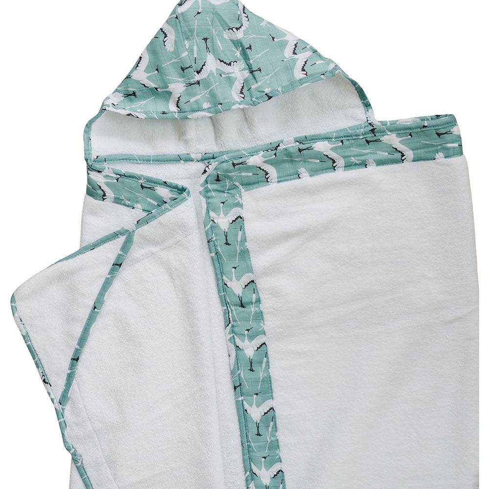 Crane Toddler Hooded Towel Hooded Toddler Towel Bebe au Lait   