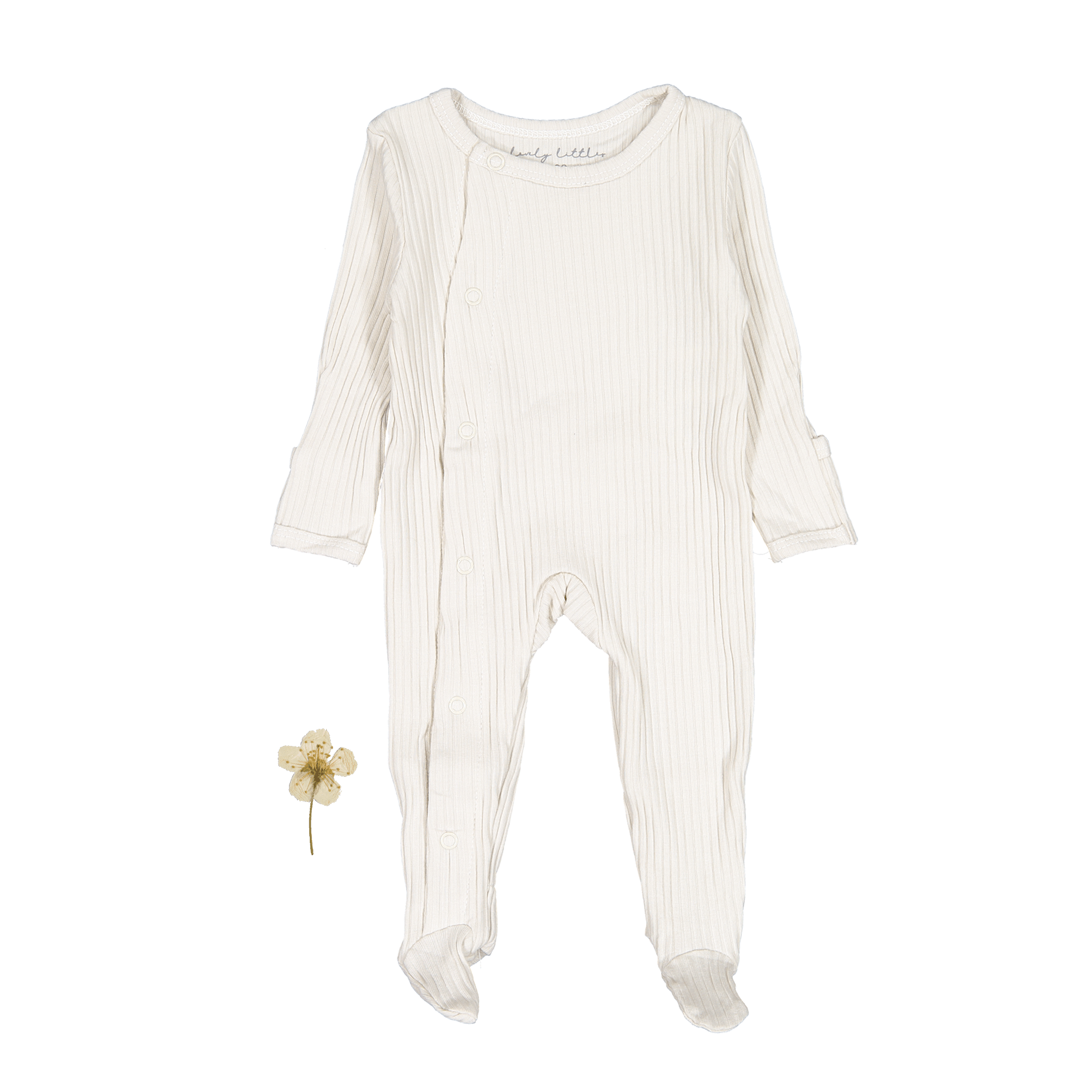 The Snap Romper - Cream Front Snap Romper Lovely Littles   