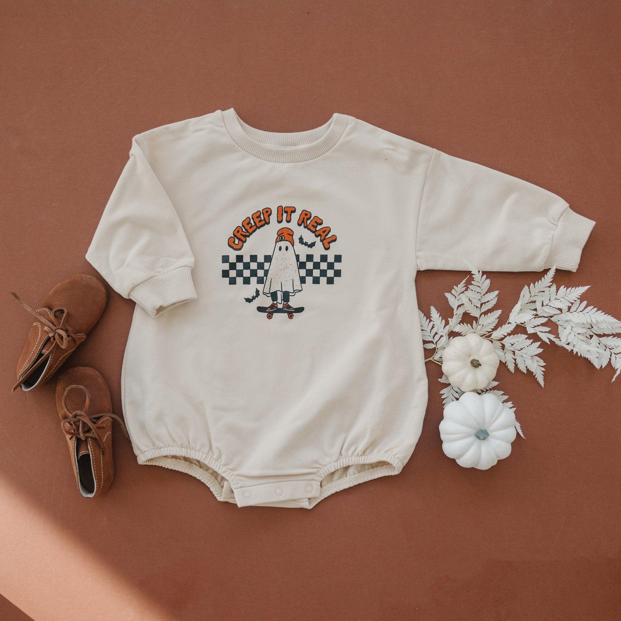 Creep It Real Organic Cotton Sweatshirt Romper