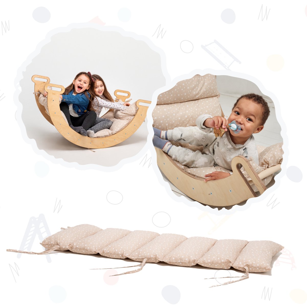 Cushion for Climbing Arch & Rocker Balance – Beige (Cushion Only) Climbing Accessories Goodevas   