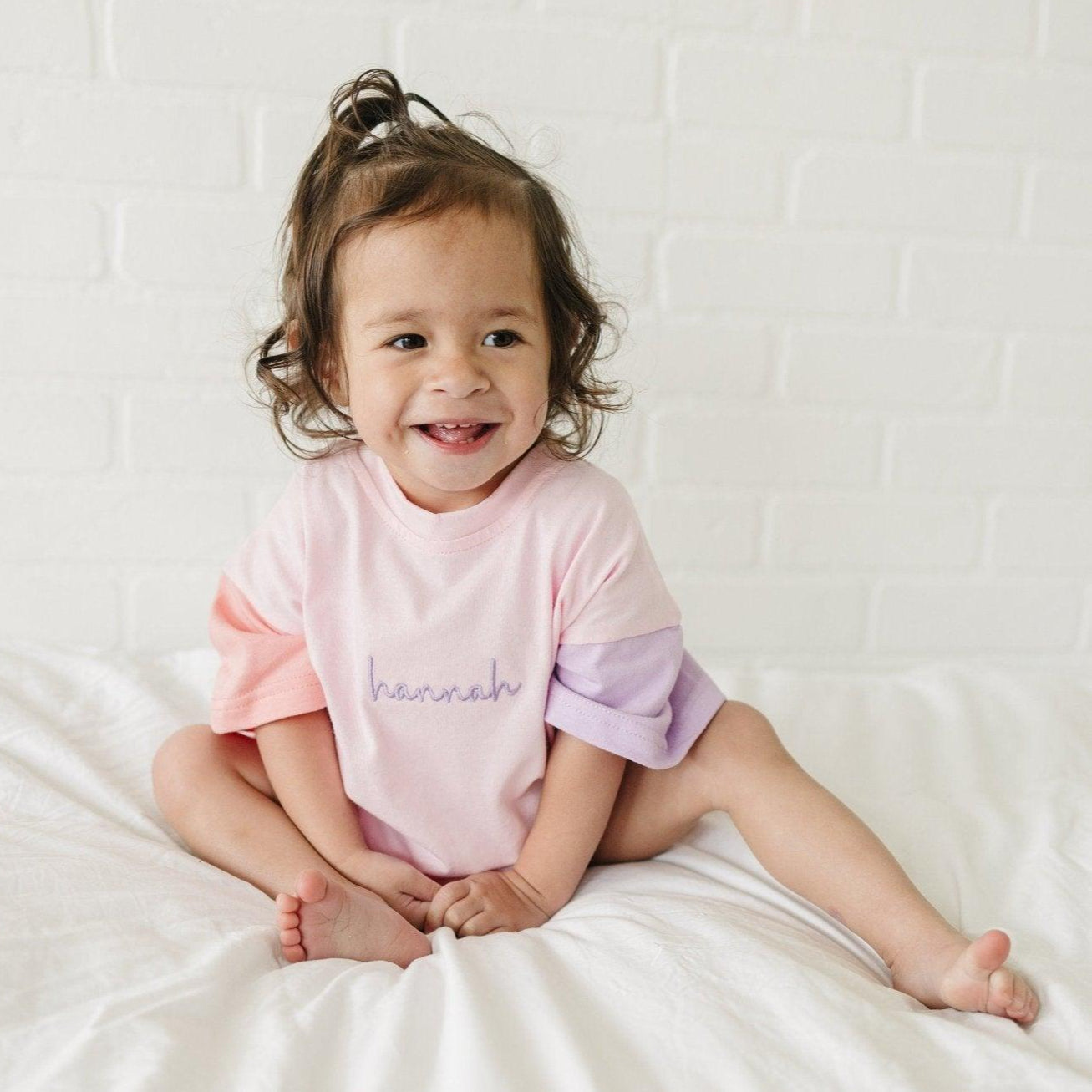 Custom Embroidered Colorblock T-Shirt Romper
