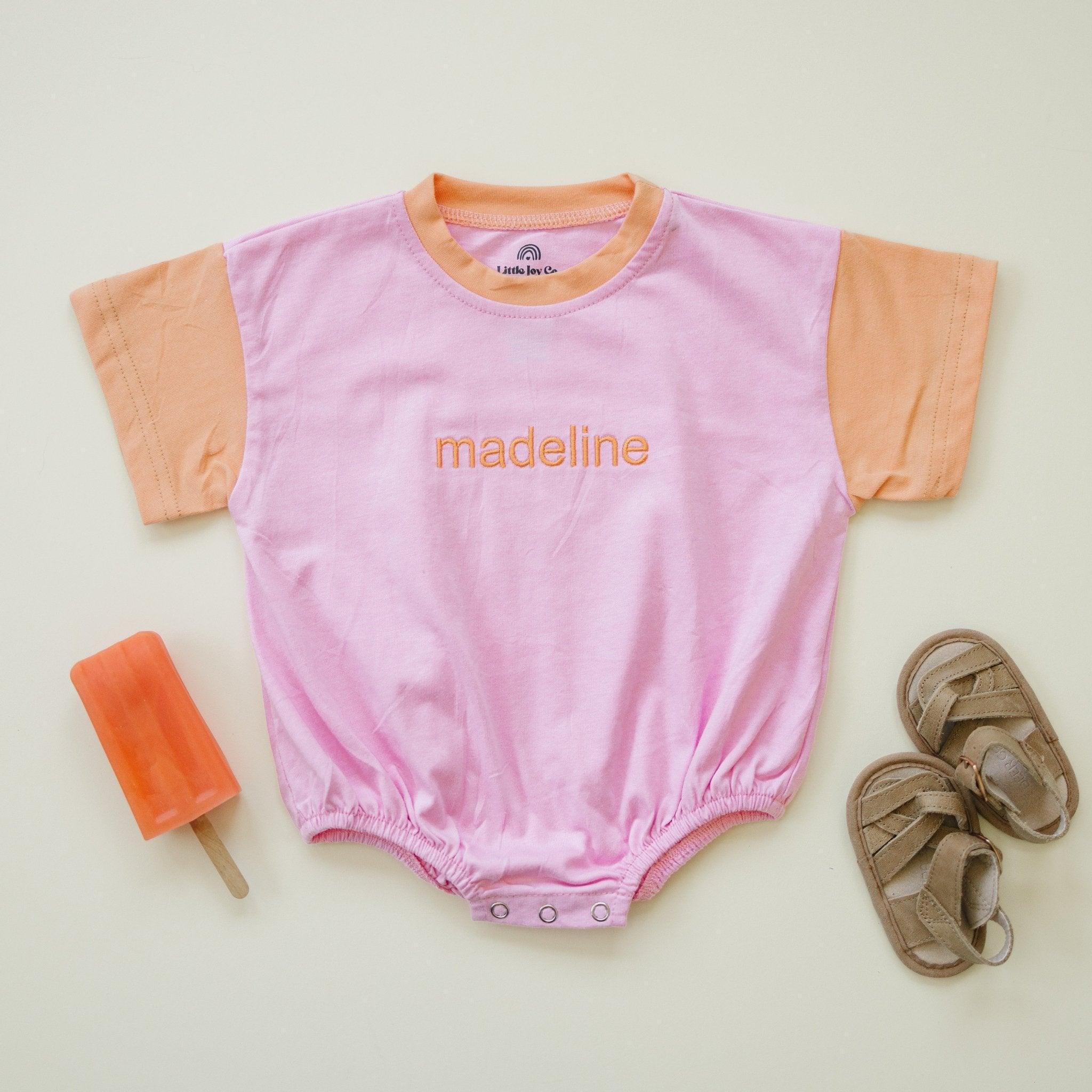 Custom Embroidered Colorblock T-Shirt Romper