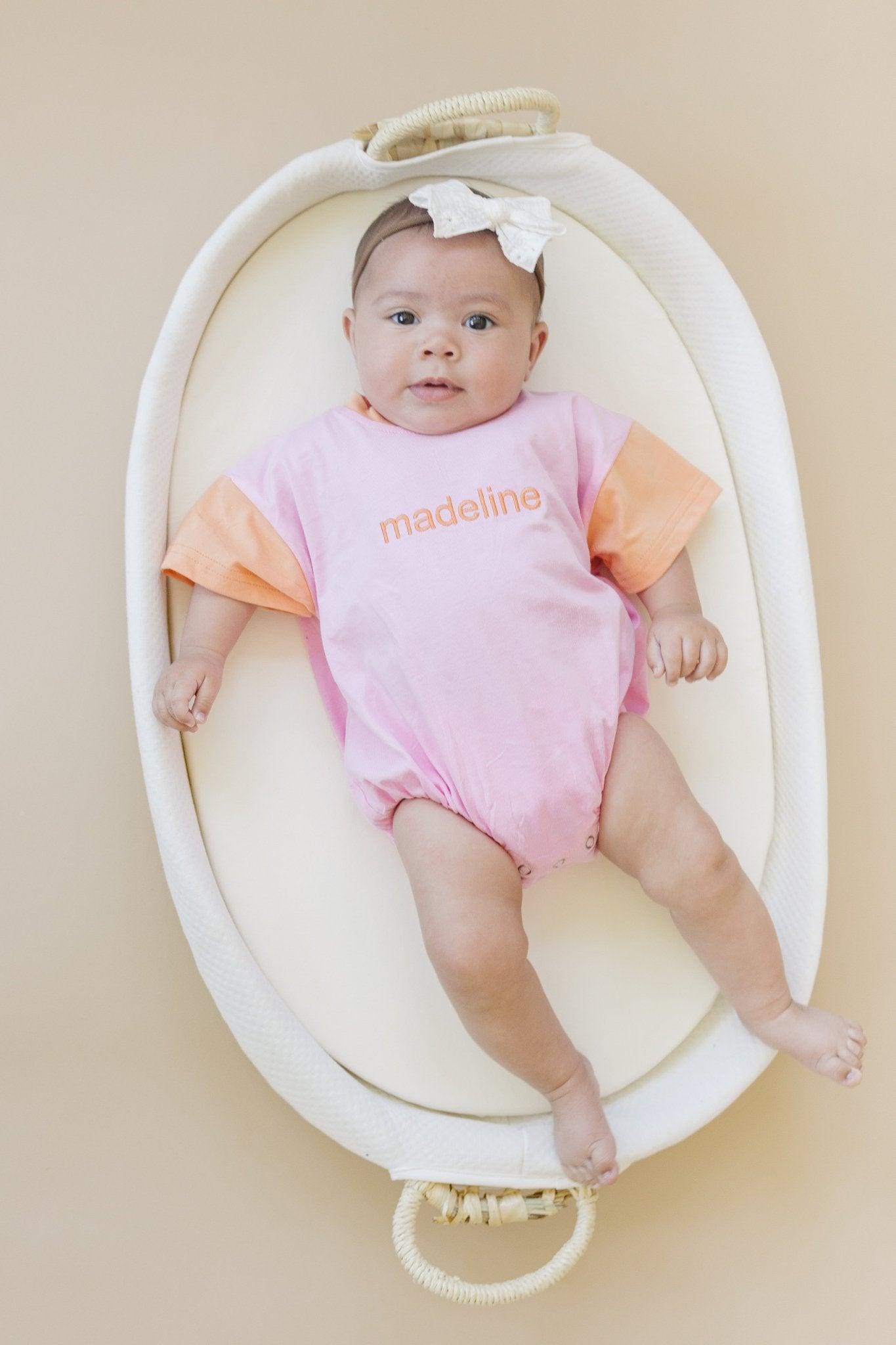 Custom Embroidered Colorblock T-Shirt Romper
