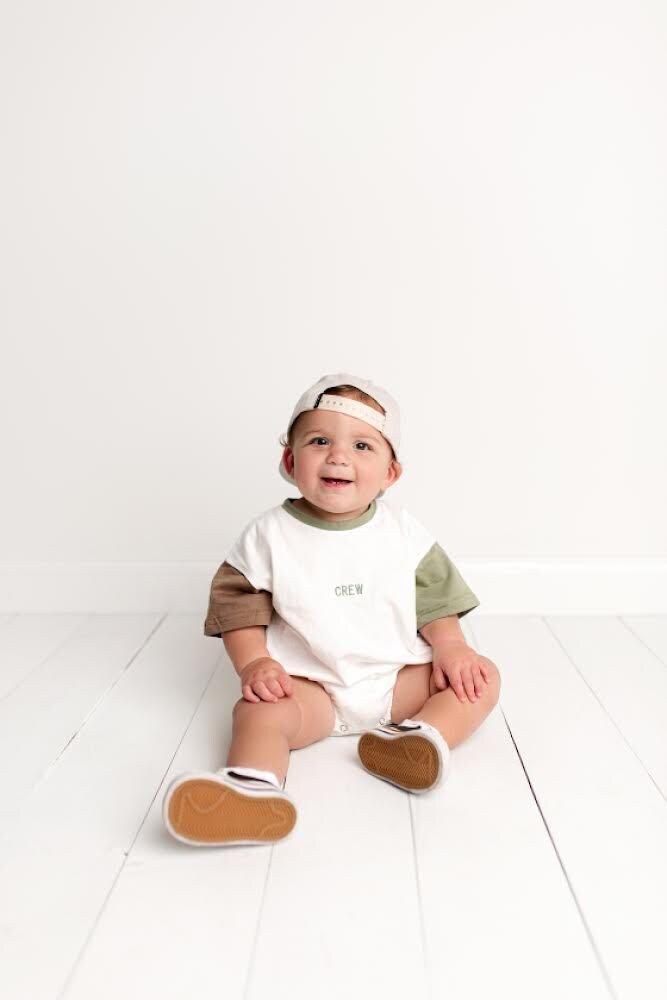 Custom Embroidered Colorblock T-Shirt Romper