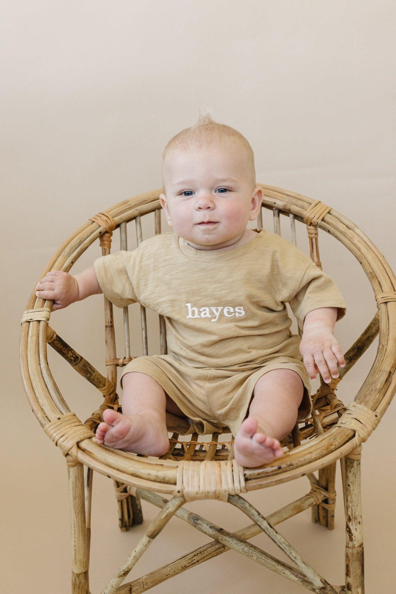 Custom Embroidered Organic Cotton Shorts Set - more colors